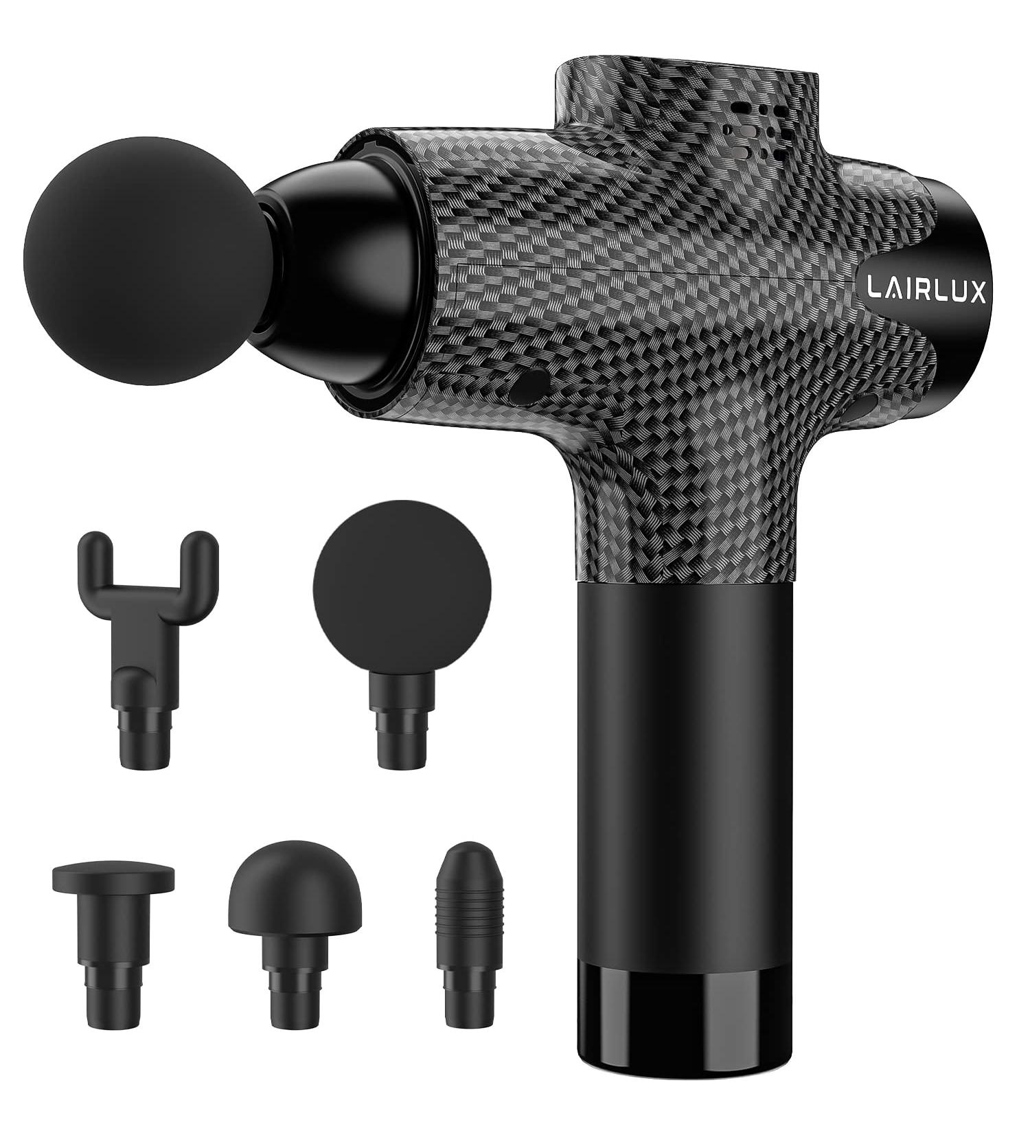 Lairlux EM-03 Deep Tissue Percussion Massage Gun for Muscle Fatigue Relief (Black) - Buy Online on GoSupps.com