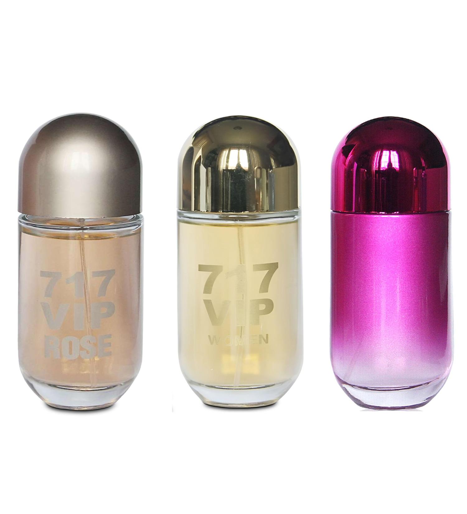 717 VIP Perfume for Women Eau De Parfum-Amber Floral Jasmine Bourbon Vanilla & Woods Oriental-Floral Fragrance with a Modern Twist Elegant 100ml Bottle with Box Package(3 PCS) 717 VIP 3.4 Fl Oz (Pack of 3)