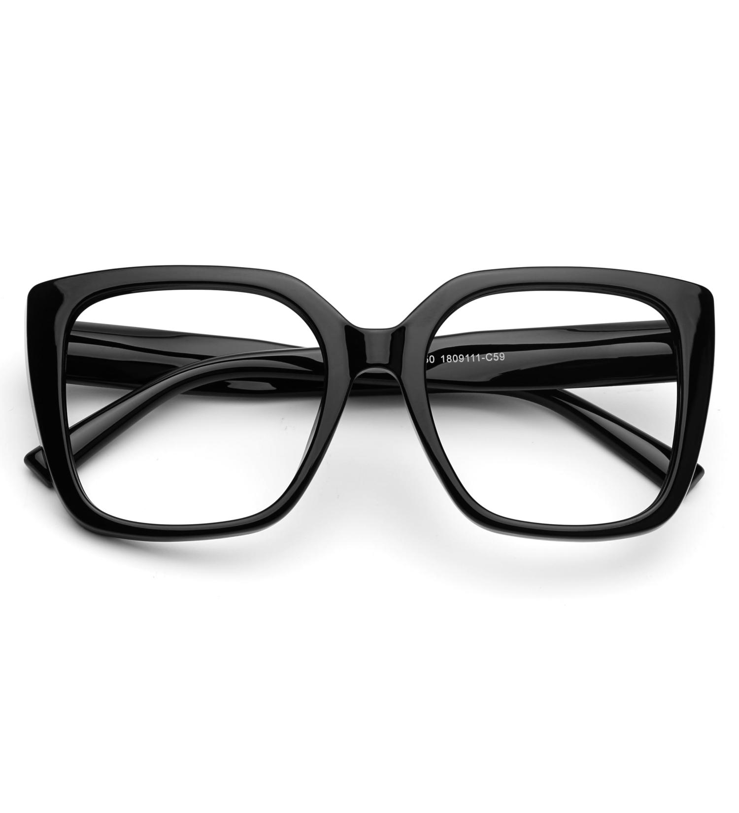 DOOViC Blue Light Filter Oversized Reading Glasses for Women - Stylish Black JS028 1.0x - Buy Online on GoSupps.com
