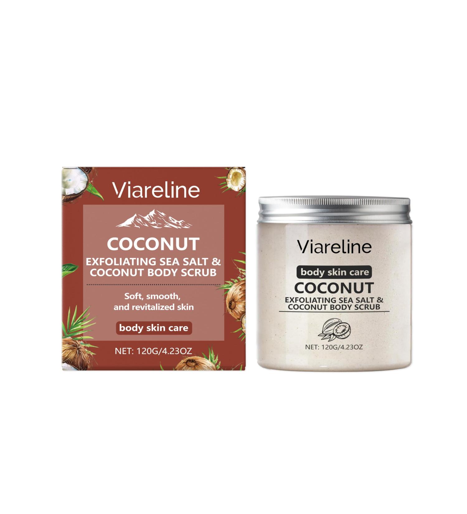 Viareline H Sea Salt Body Scrub Body Cleansing Smooth Moisturizing Skin Scrub (Coconut flavor) - Buy Online on GoSupps.com