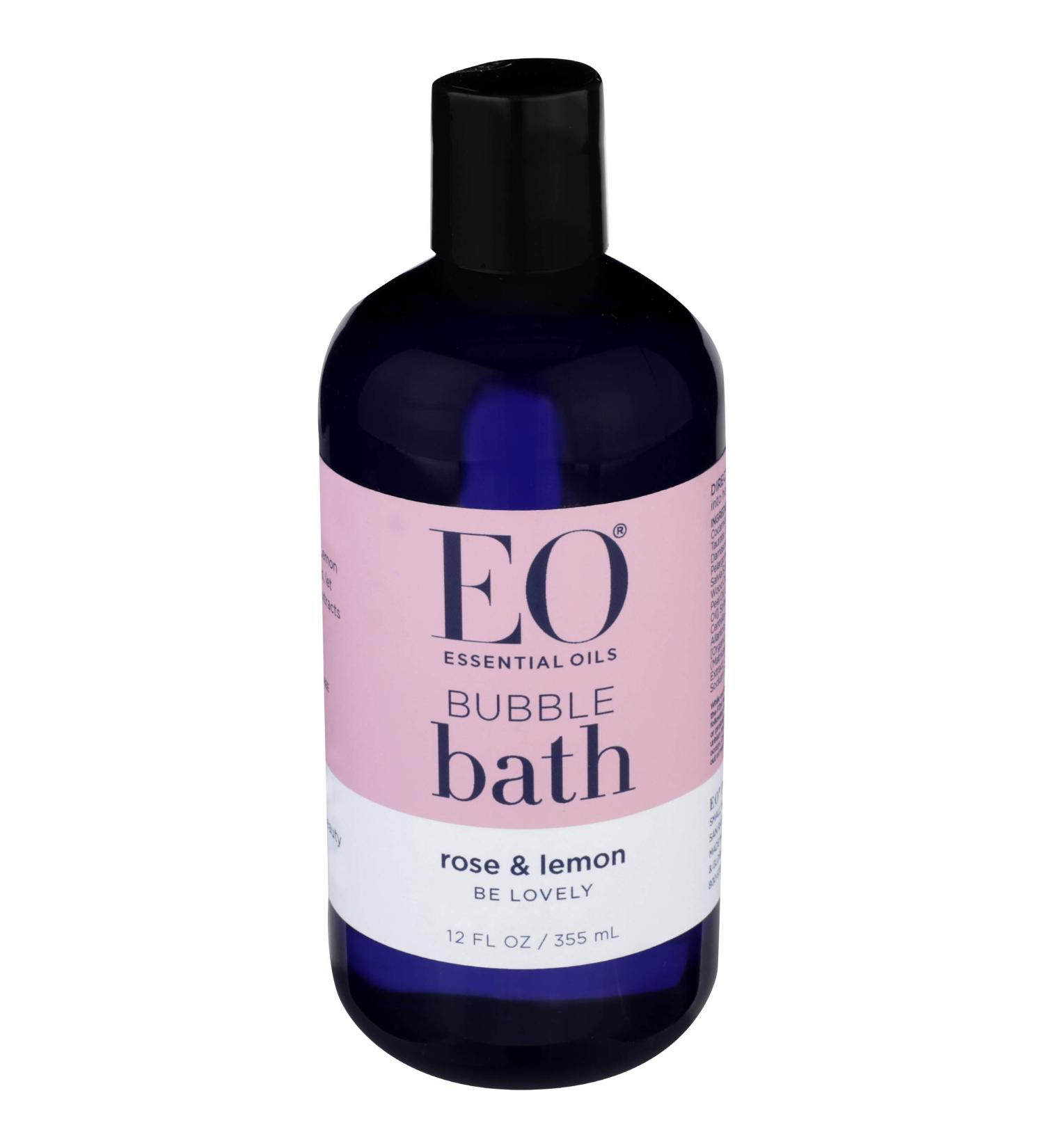 EO Rose & Lemon Bubble Bath - 12 oz | Organic, Relaxing Bath Soak - Buy Online on GoSupps.com