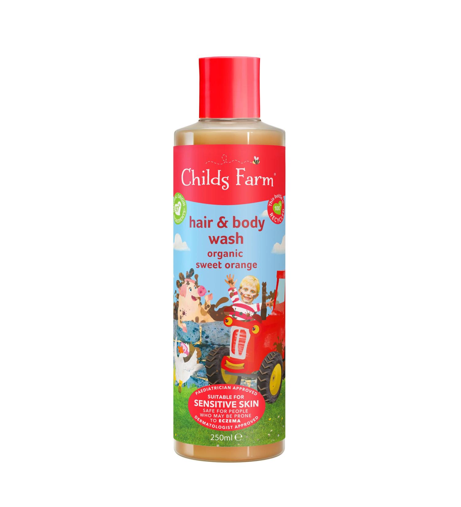 Childs Farm Kids Hair & Body Wash 250ml | Organic Sweet Orange | Gentle Cleansing for Dry, Sensitive & Eczema-Prone Skin - Buy Online on GoSupps.com