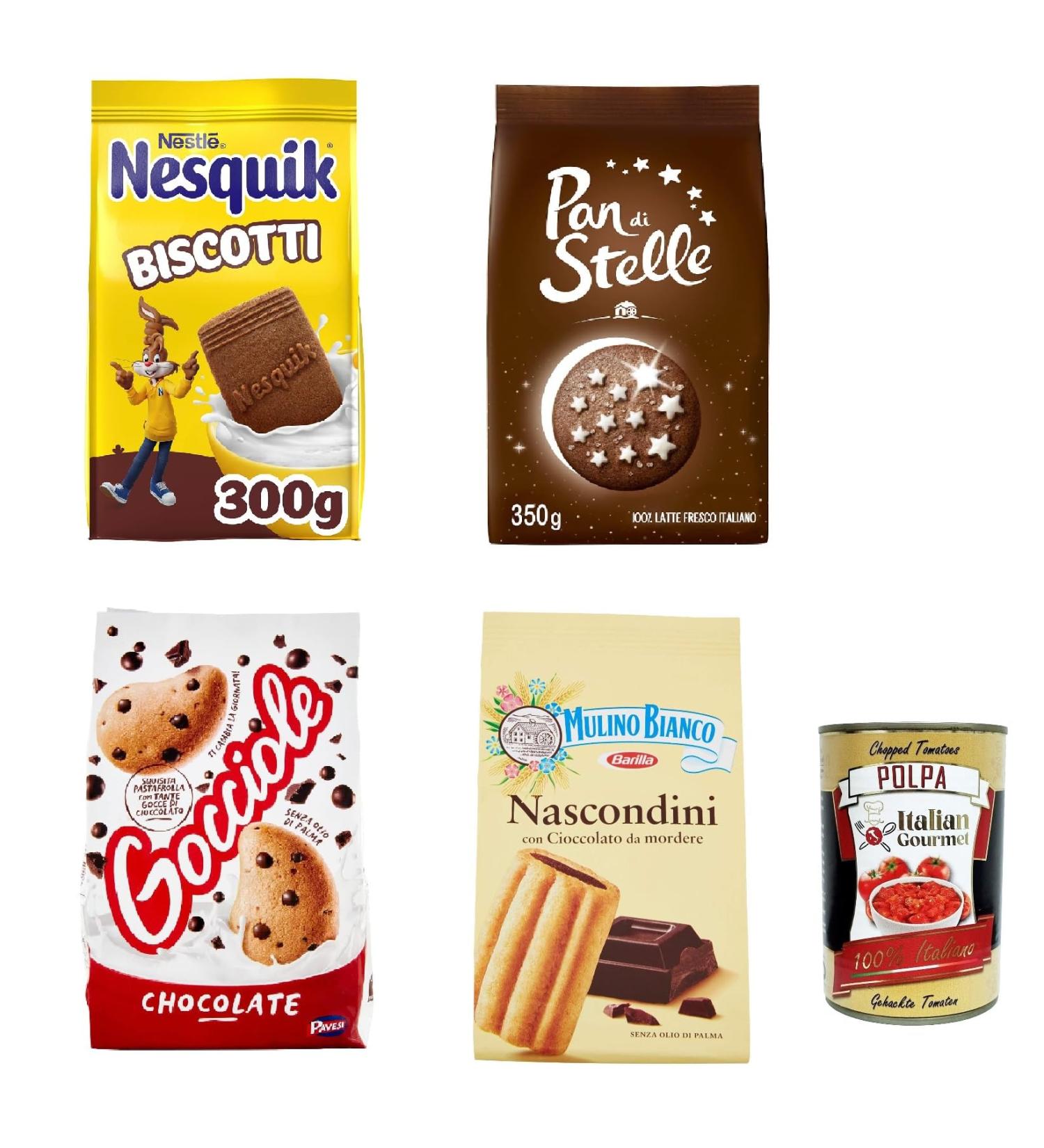 Test kit Pan di stelle Gocciole Nesquick Nascondini Biscuits Italian Biscuits Biscuits Biscuits + Italian Gourmet Polpa 400 g - Buy Online on GoSupps.com