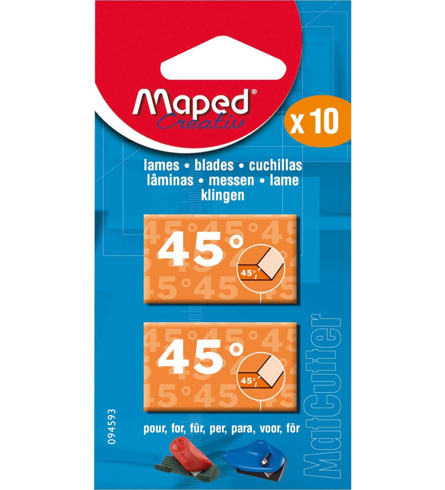 Maped MatCutter 45 Degree Replacement Blades for Beveled Cuts 10 Steel Blades per Pack (094593) - Buy Online on GoSupps.com