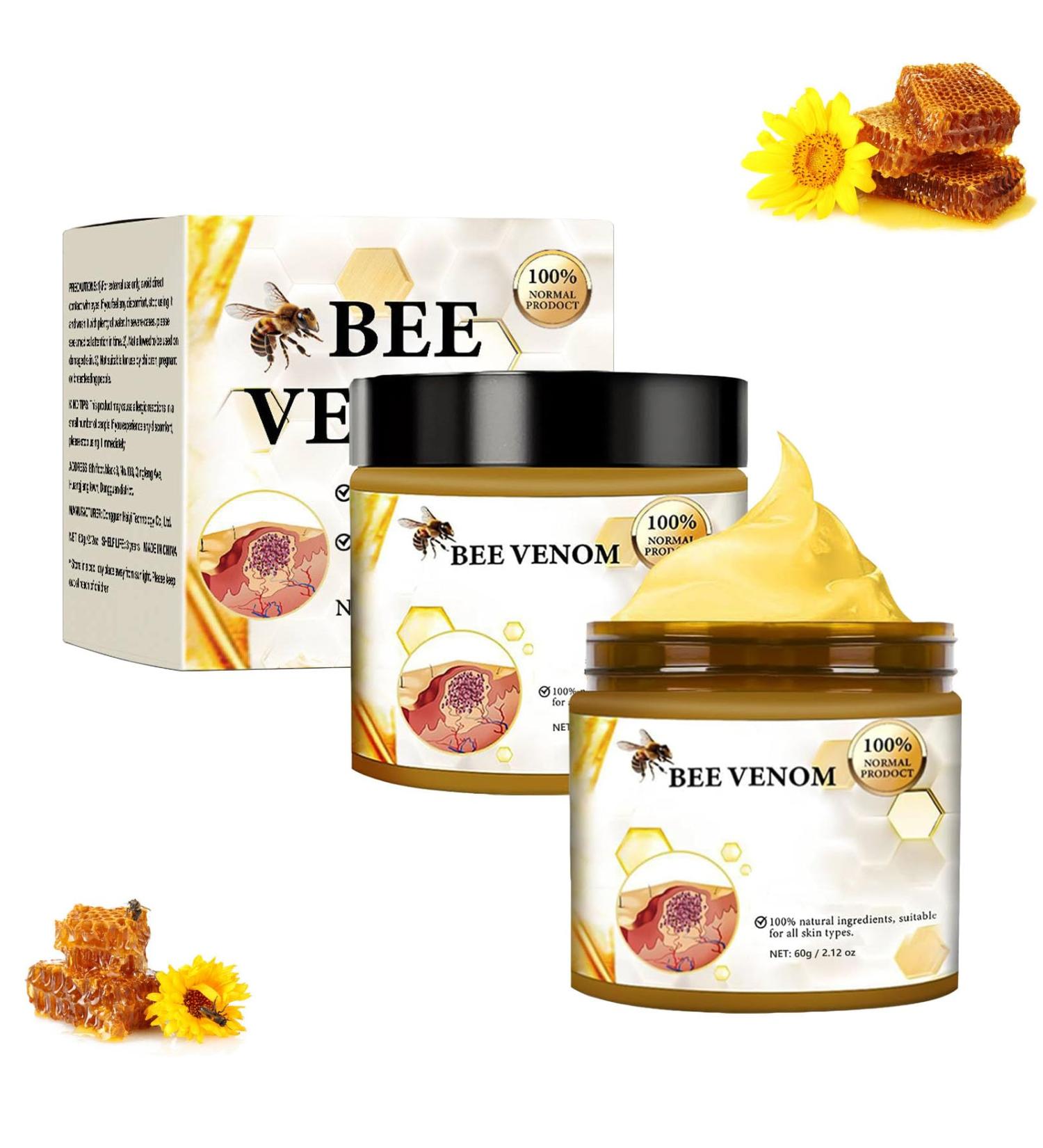 Niaoyun 2Pcs Bee Venom Cream New Professional Bee Venom Repair Cream Bee Venom Cream for All Parts of The Body - Buy Online on GoSupps.com