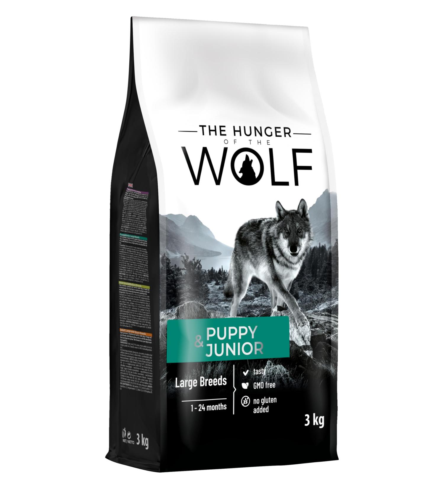The Hunger of the Wolf Dry food for young dogs and puppies of large and very large breeds formula with a high poultry meat content 3 kg - Buy Online on GoSupps.com