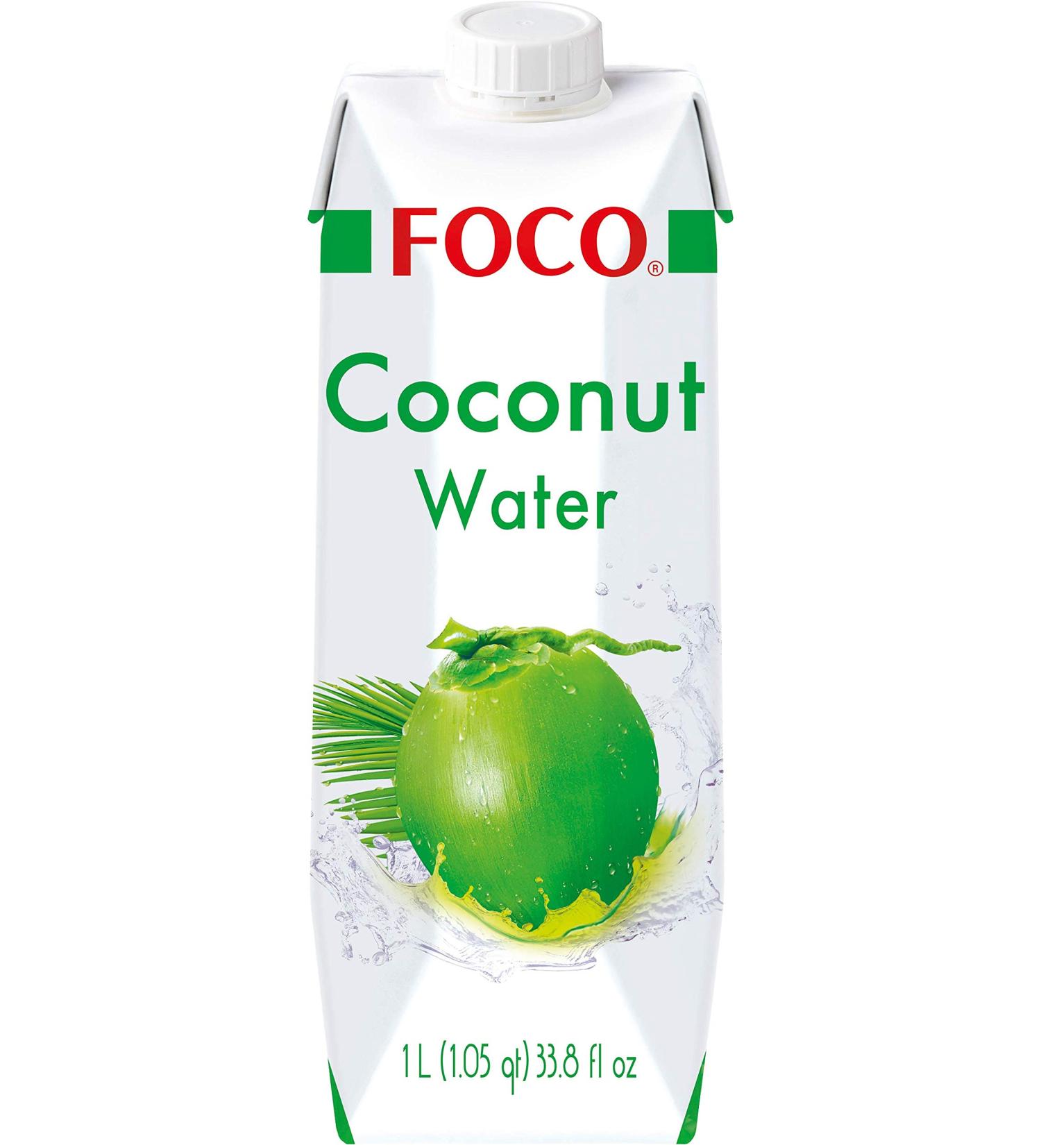 FOCO Coconut Water - Pure & Refreshing Thirst Quencher Low-Calorie Vegan Sports Drink 100% Coconut Water 1L Pack - Buy Online on GoSupps.com