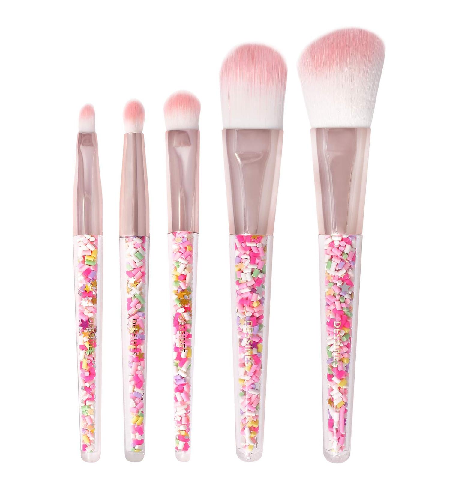 Buy Dessines 5-Piece Vegan Makeup Brush Set | Natural Wood & Synthetic Hair | Perfect for Flawless Cosmetics - Buy Online on GoSupps.com
