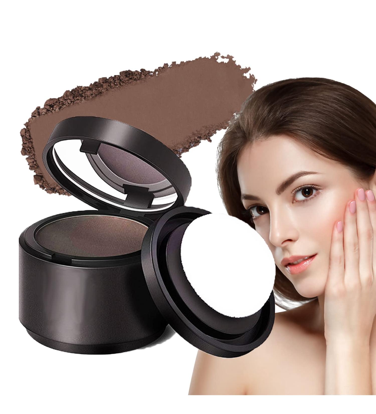 Instant Hairline Powder - Dark Brown Root Touch Up, Sweatproof & Windproof - Long Lasting Root Cover Up Concealer with Mirror and Puff - Portable Natural Solution - Buy Online on GoSupps.com