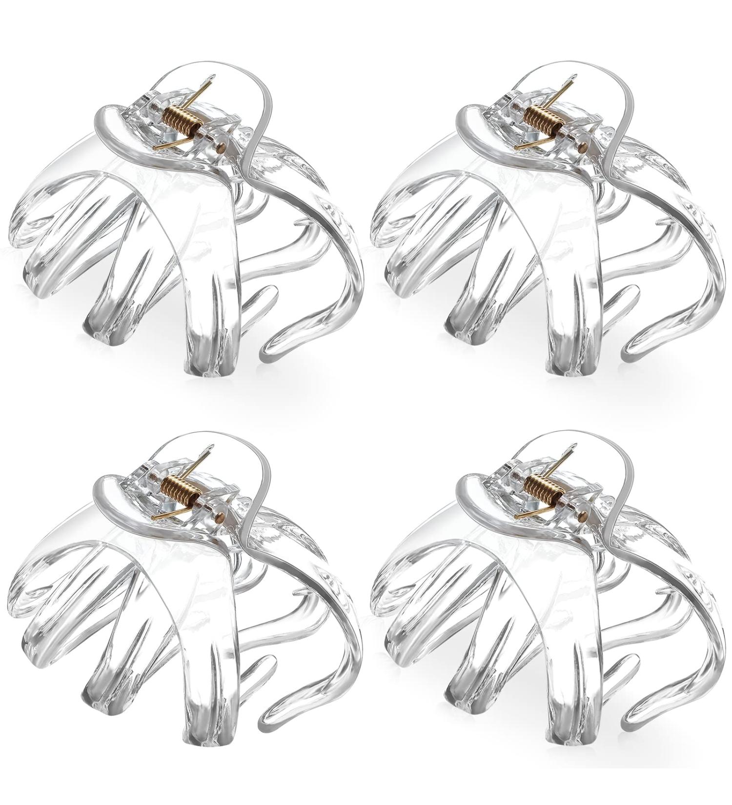 4 Pack Octopus Hair Clips for Thick Long Hair - No Slip Grip (Clear, 8.5 cm) - Buy Online on GoSupps.com