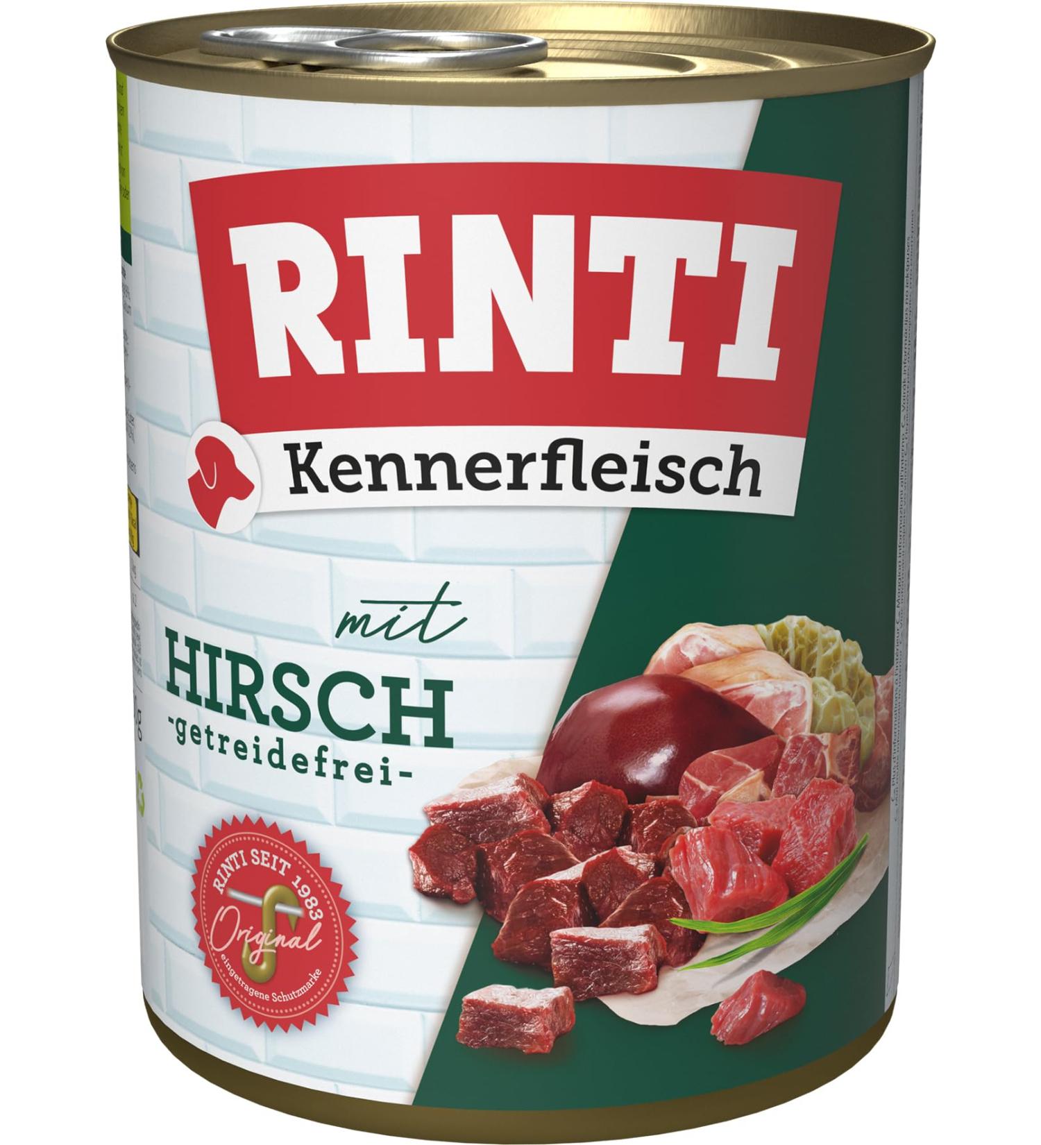 Rinti Kennerfleisch Hirsch Wet dog food 24 x 400 g