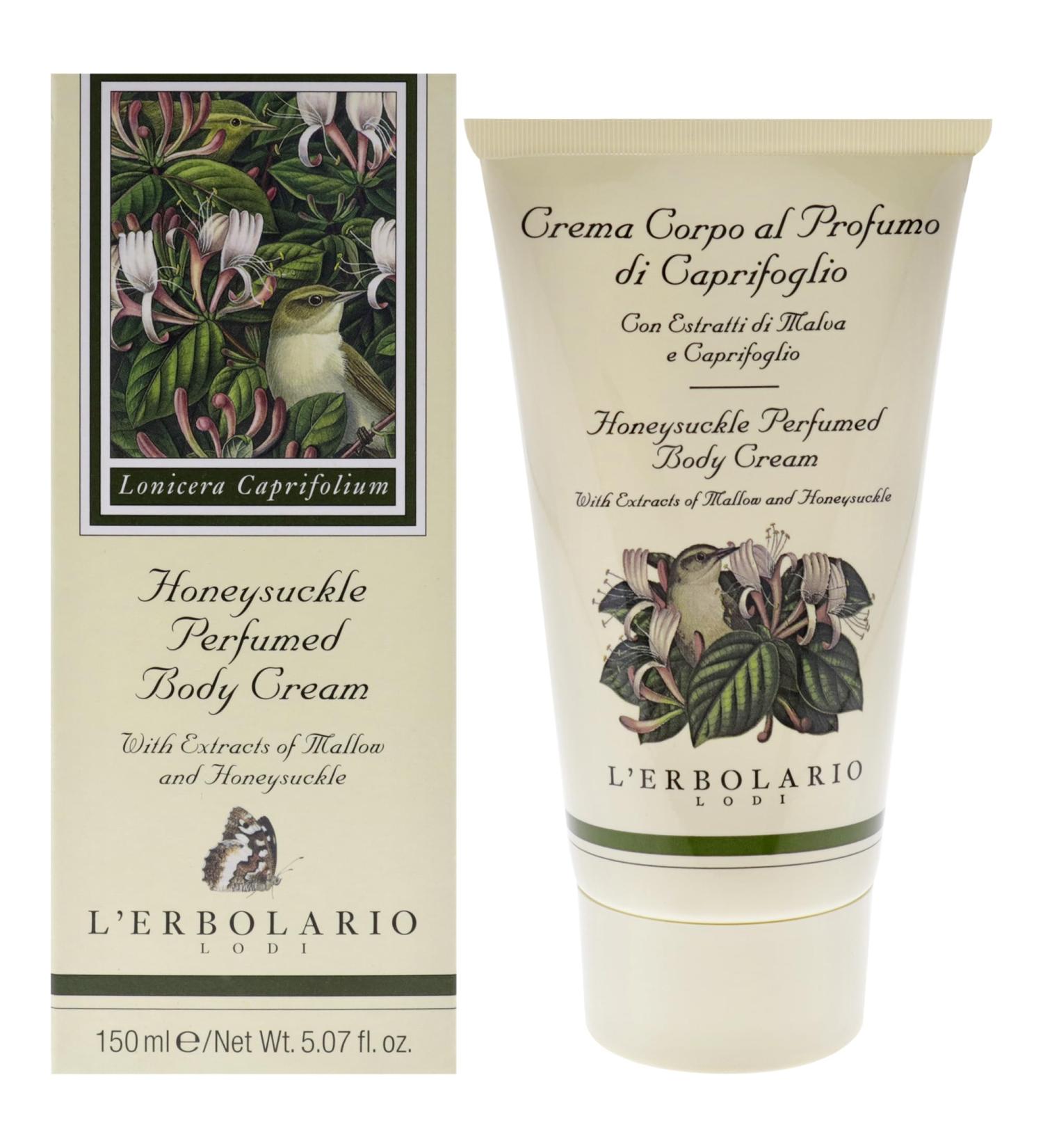 LErbolario Honeysuckle Perfumed Body Cream 5.7 oz - Floral Citrus Body Lotion with Jojoba Oil - Moisturizing & Cruelty-Free - International Shipping Available - Buy Online on GoSupps.com