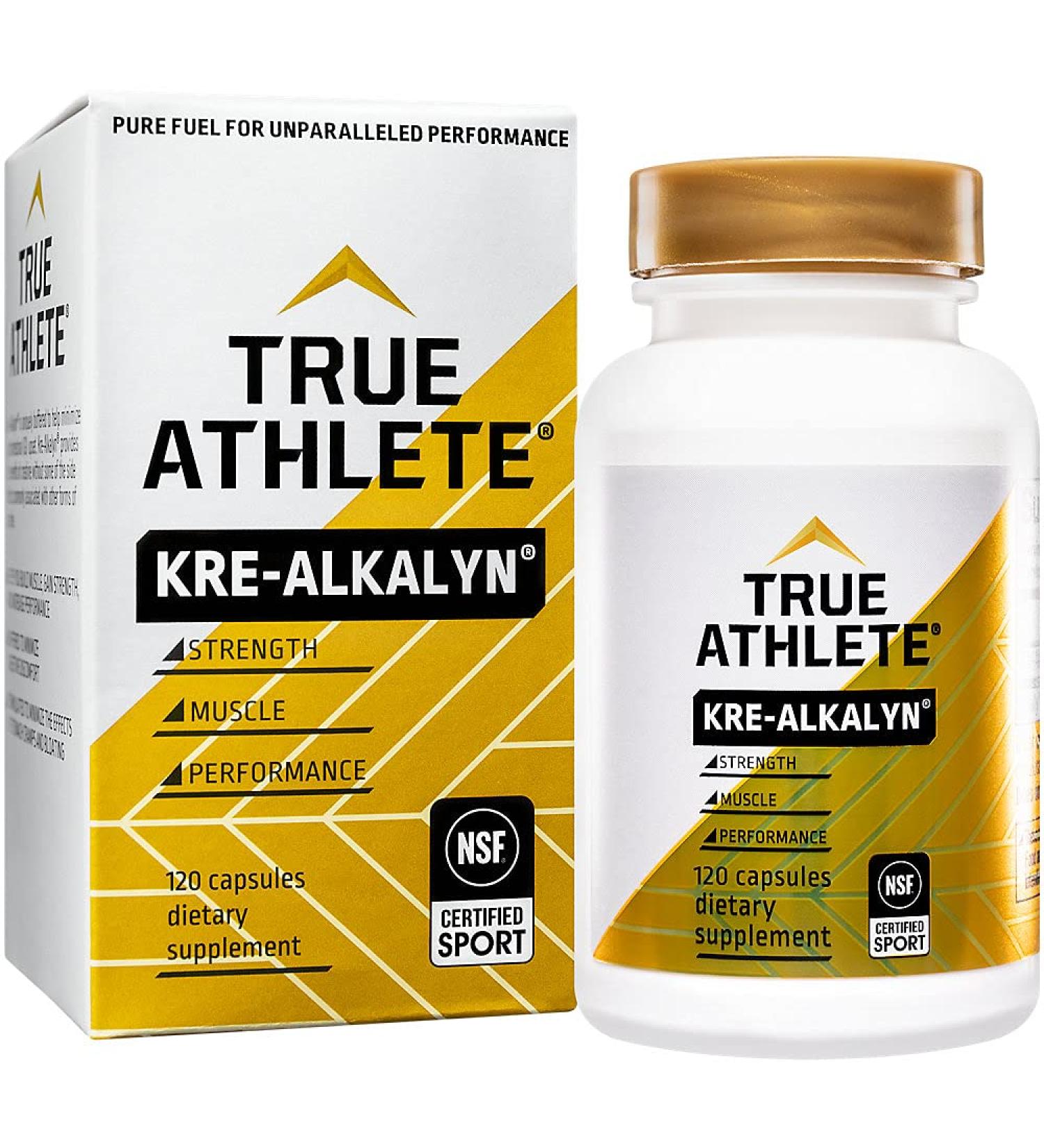 True Athlete Kre Alkalyn 1500mg - Buffered Creatine for Muscle Gain Strength & Performance - NSF Certified - 120 Capsules - Buy Online on GoSupps.com