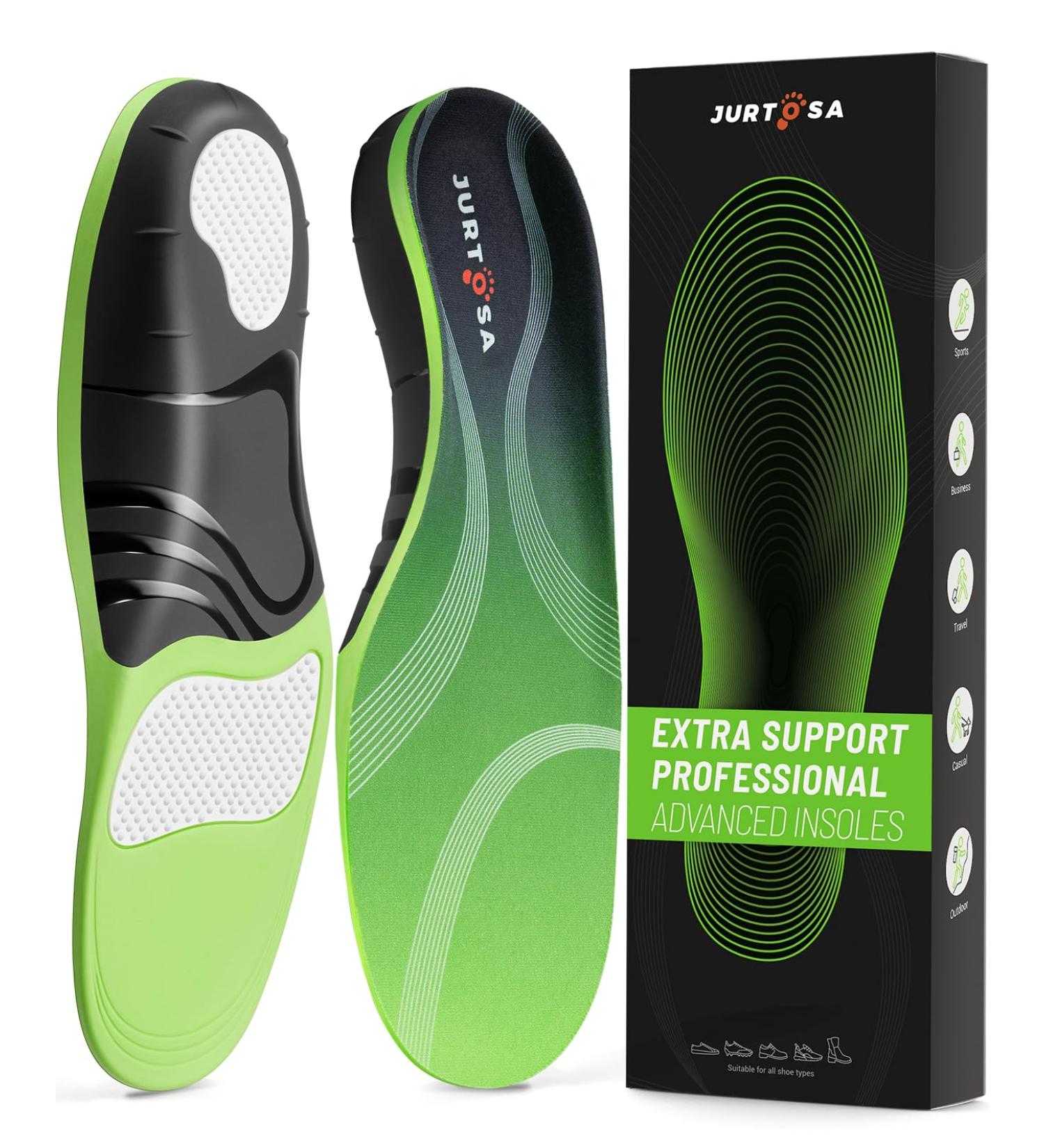 Plantar Fasciitis Arch Support Insoles | Heavy Duty Orthotic Inserts for Flat Feet & Pain Relief | Shock-Absorb Insoles for Men & Women | L Green-Gel for Sizes 8.5-9.5 M | 10.5-11.5 W - Buy Online on GoSupps.com