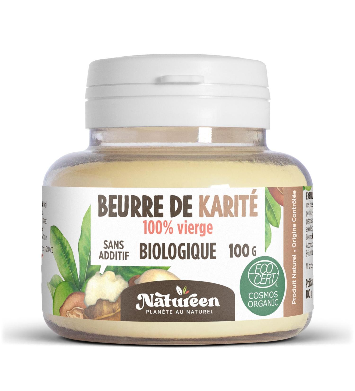 Beurre de Karit brut 100 g - Biologique - 100% Vierge - 100% V g tal - Sans Additifs - Non raffin - Cheveux - Corps - Visage - Pur - V gan - Buy Online on GoSupps.com