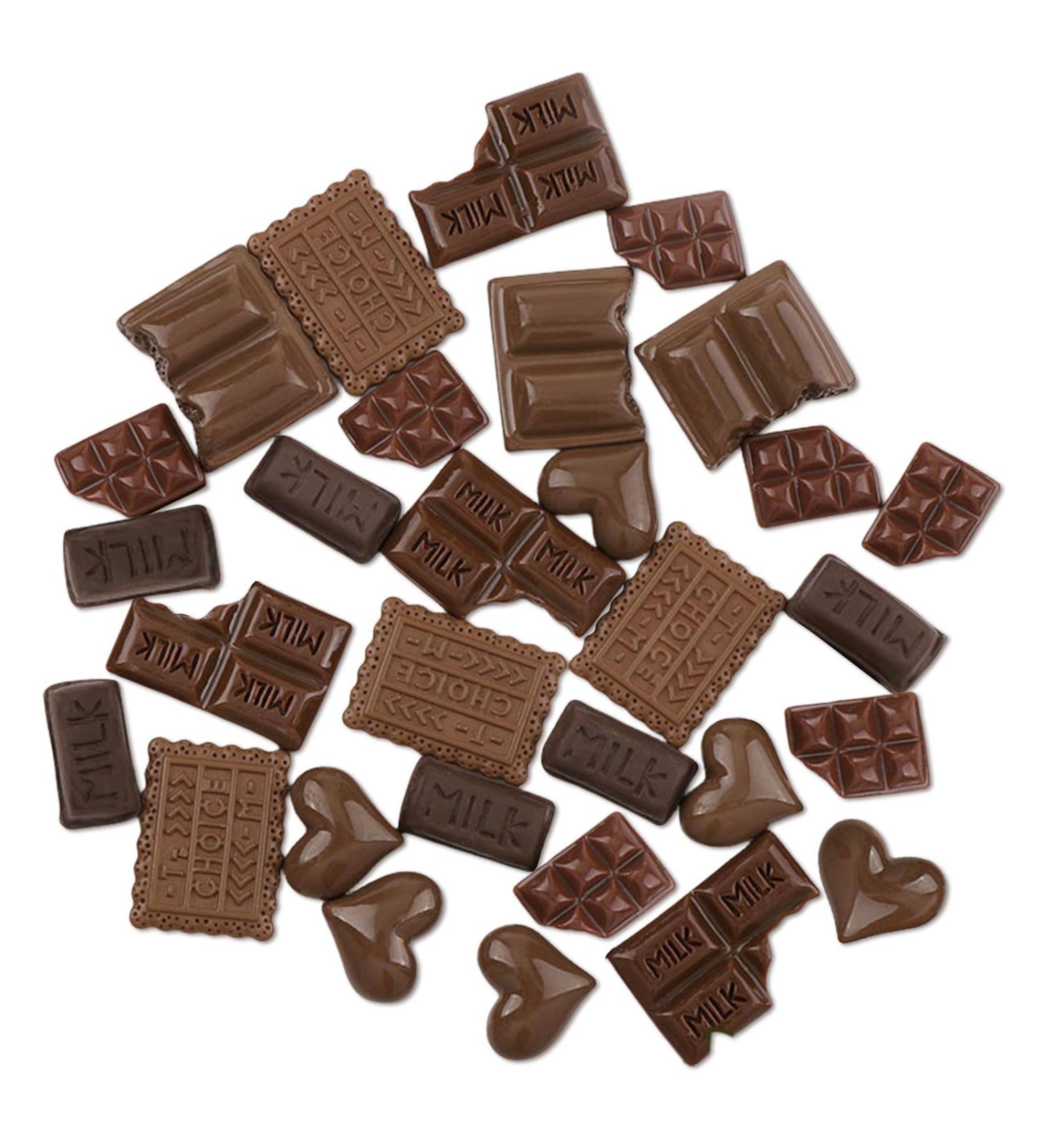 Calkkrer 60 pieces artificial chocolate simulation chocolate resin chocolate cabochons candy decoration artificial candy chocolate model - Buy Online on GoSupps.com
