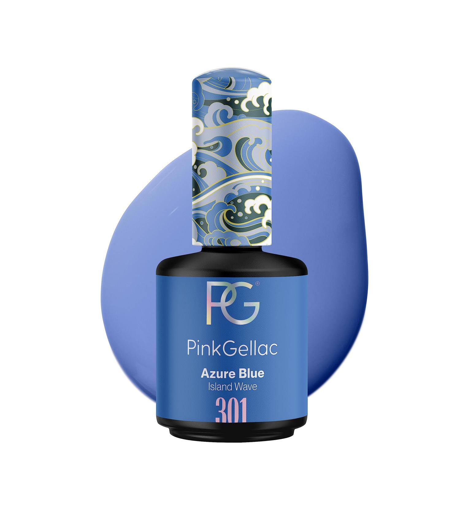 Pink Gellac UV Gel Nail Polish - 301 Azure Blue 15 ml | Shellac Blue Gel Lacquer | Easy Application for UV Lamp | Made in Holland - Buy Online on GoSupps.com