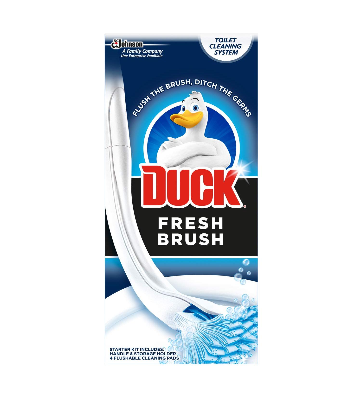 Duck Fresh Brush with Holder Toilet Bowl Cleaner Starter Kit 1 Handle + 4 Refills - Buy Online on GoSupps.com