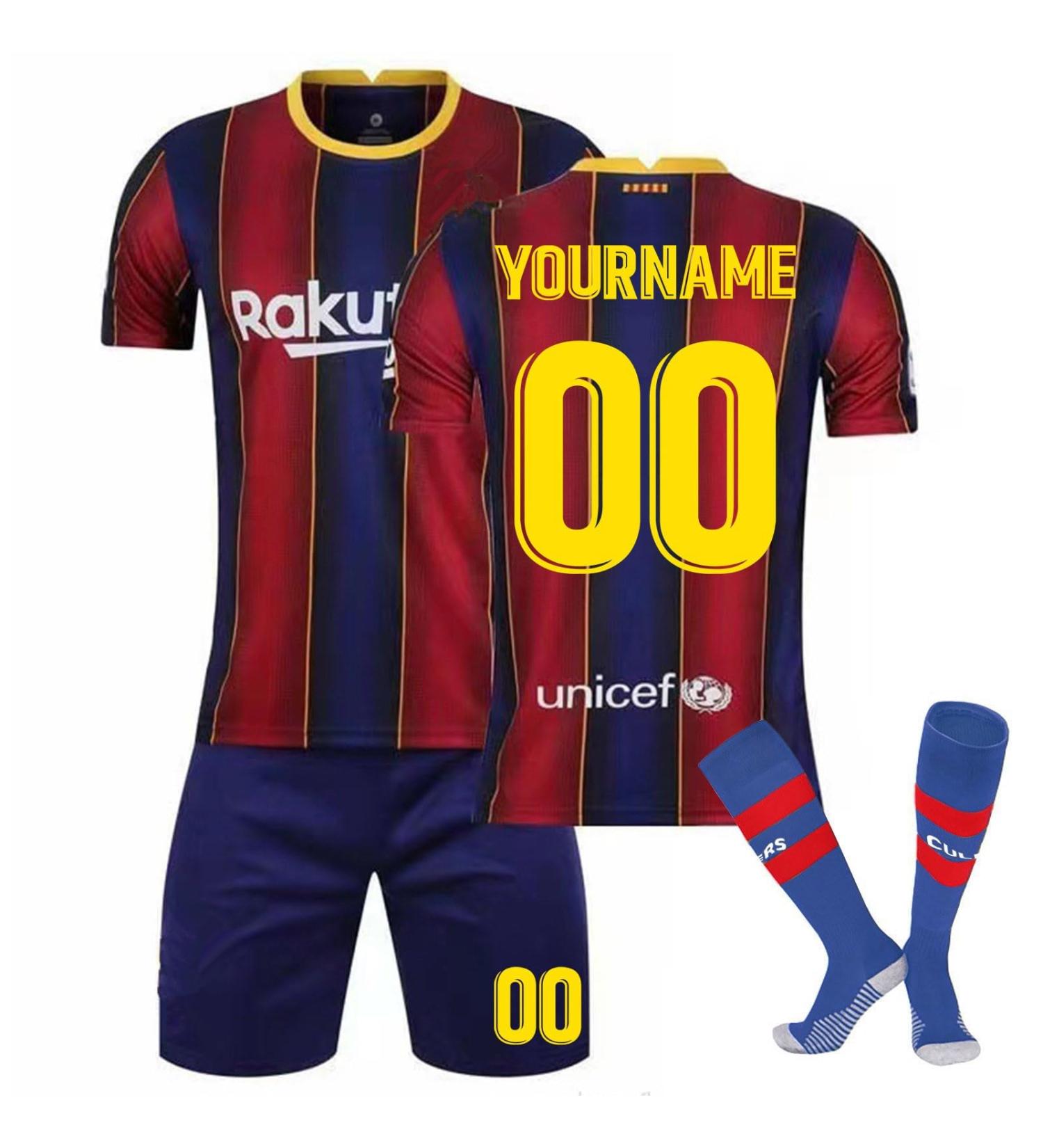 Personalized Football Jersey Set for Men & Boys | Custom Names & Numbers | PSG & Barcelona for Ages 3-4 - Buy Online on GoSupps.com