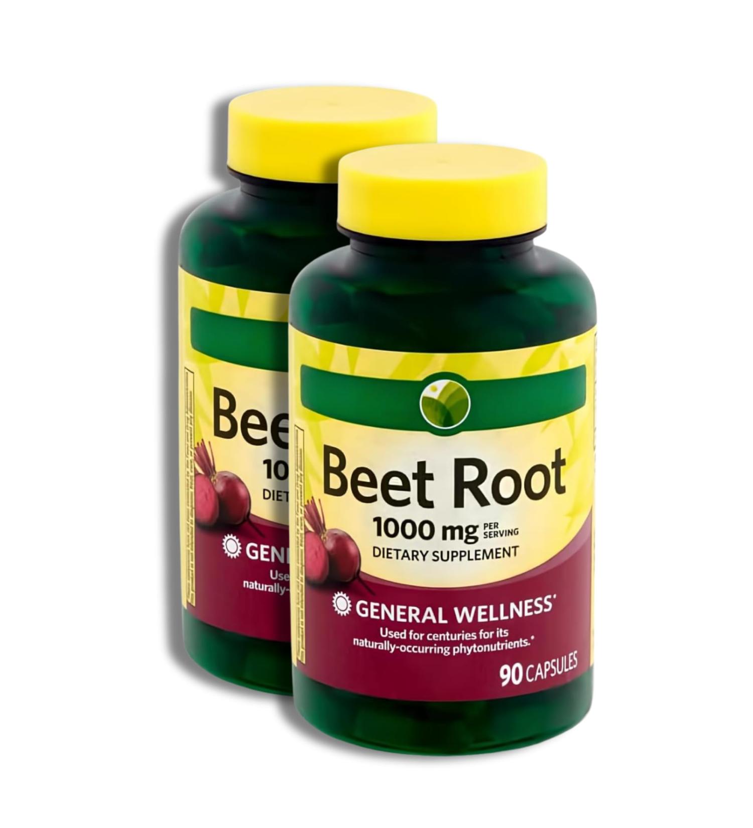 KP+ Spring Valley Beet Root 1000 mg | Natural Energy & Circulation Support | Dietary Supplement | 90 Capsules | General Wellness | (2) - Buy Online on GoSupps.com