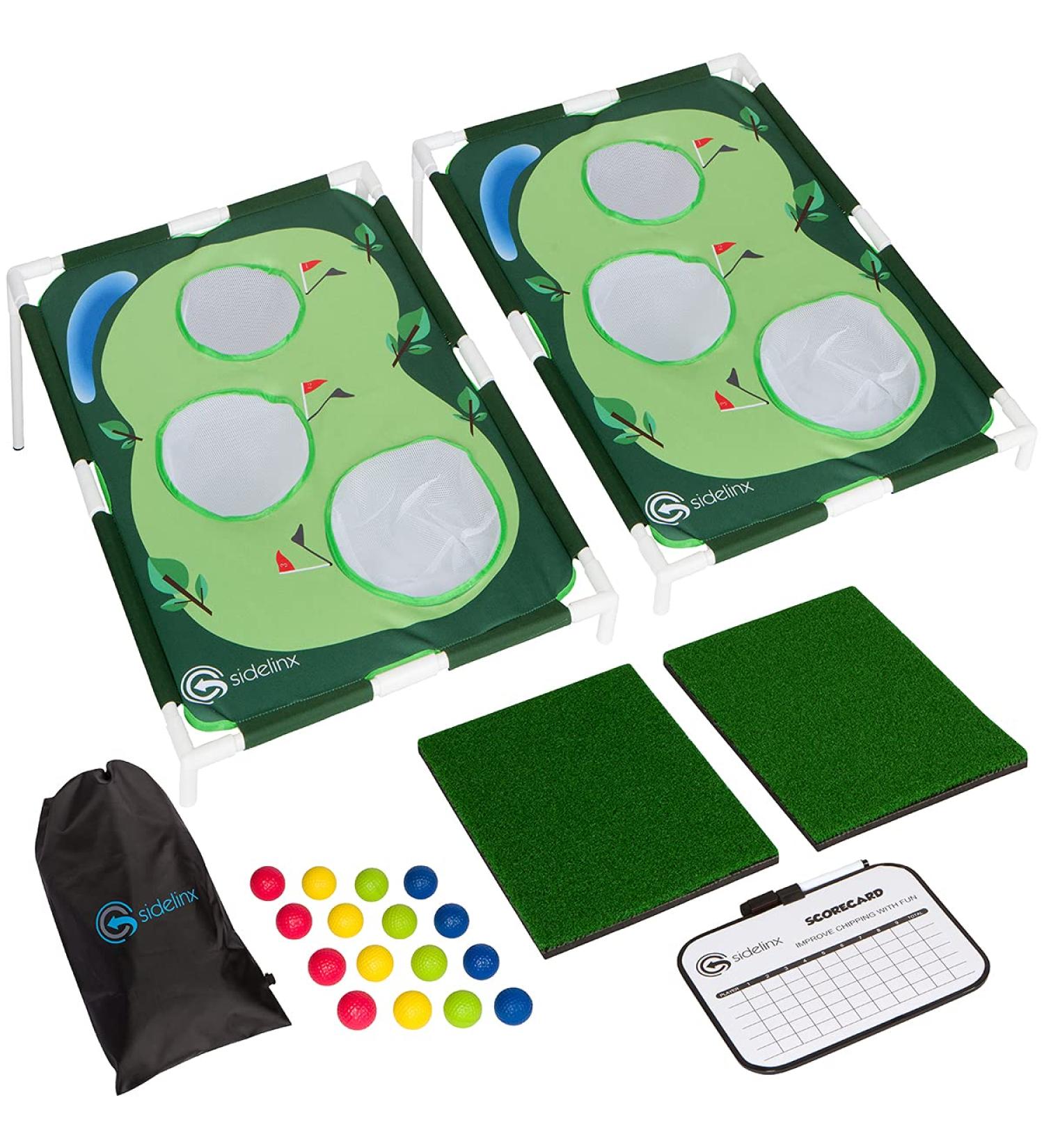 Sidelinx Golf Cornhole Set - Indoor and Outdoor Chipping Practice Game - Buy Online on GoSupps.com