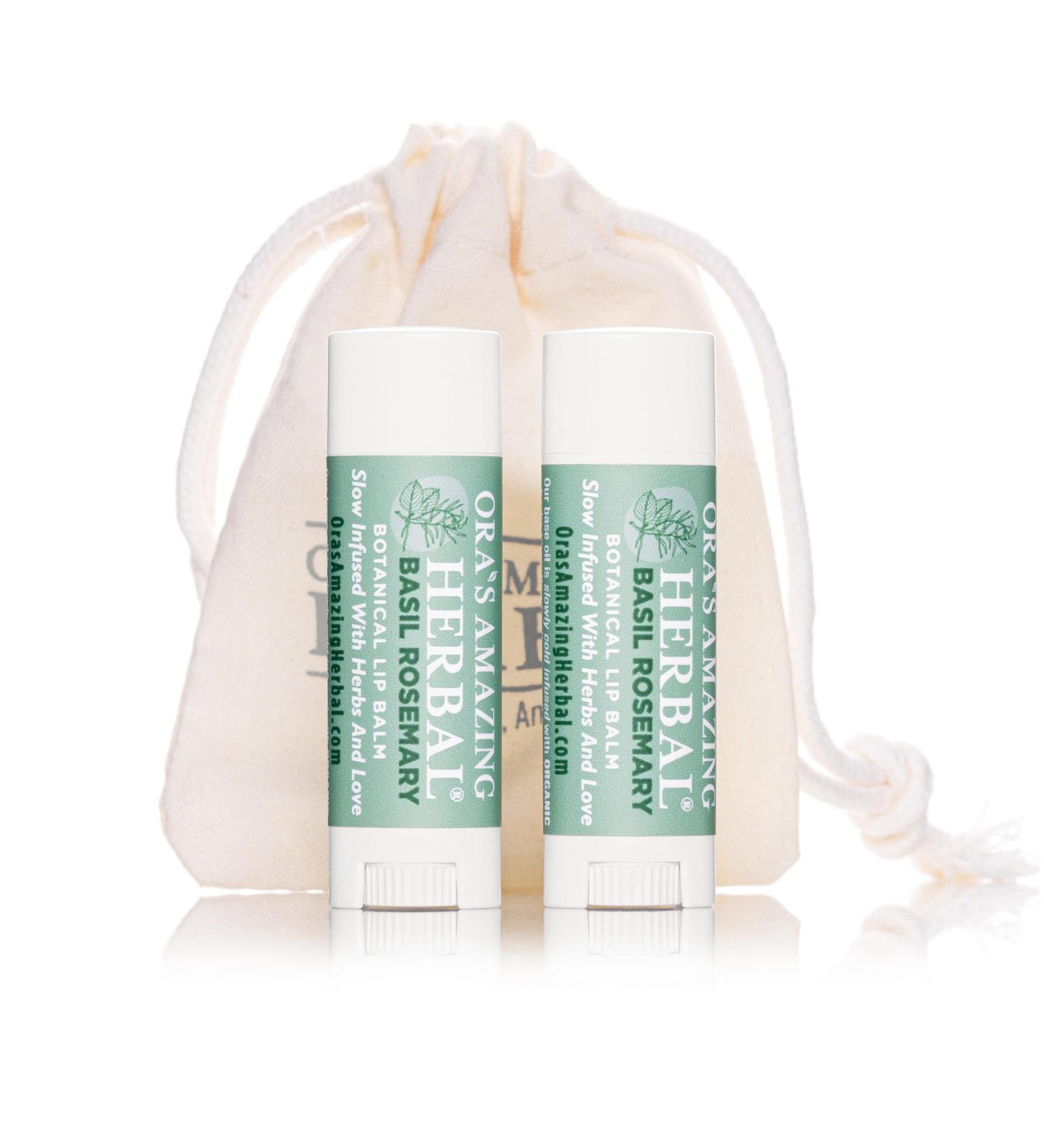 Natural Lip Balm Perioral Dermatitis Treatment Calendula Healing Lip Balm with Immune Supportive Basil & Rosemary Essential Oil Organic Coconut Oil 2 Pak Ora's Amazing Herbal Basil Rosemary - Buy Online on GoSupps.com