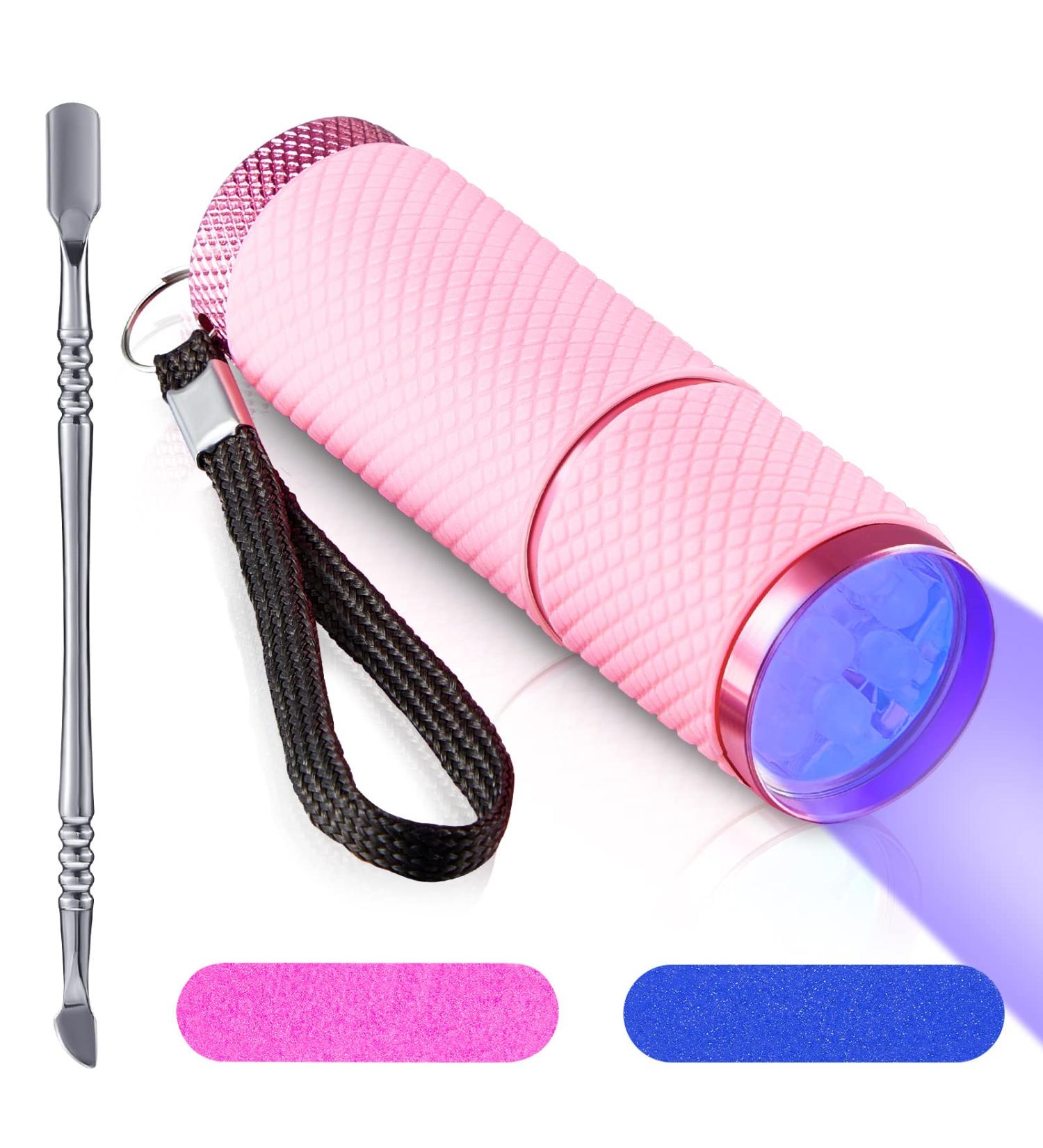 Chumia Mini UV LED Nail Lamp for Gel Nails - Portable Manicure Tool with Nail Cuticle Pusher and Files (Pink) - Buy Online on GoSupps.com