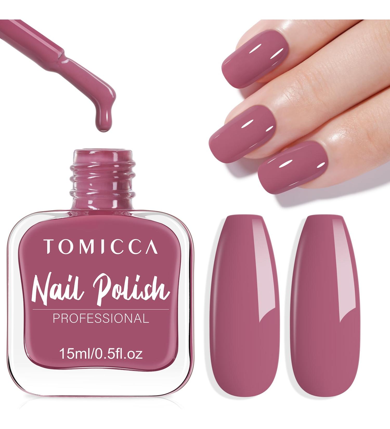  TOMICCA TOMICCA Purple Nail Polish 15ml Shiny Quick Dry Long Lasting Removable Water Based Nail Art Manicure DIY Nail Art - Buy Online on GoSupps.com