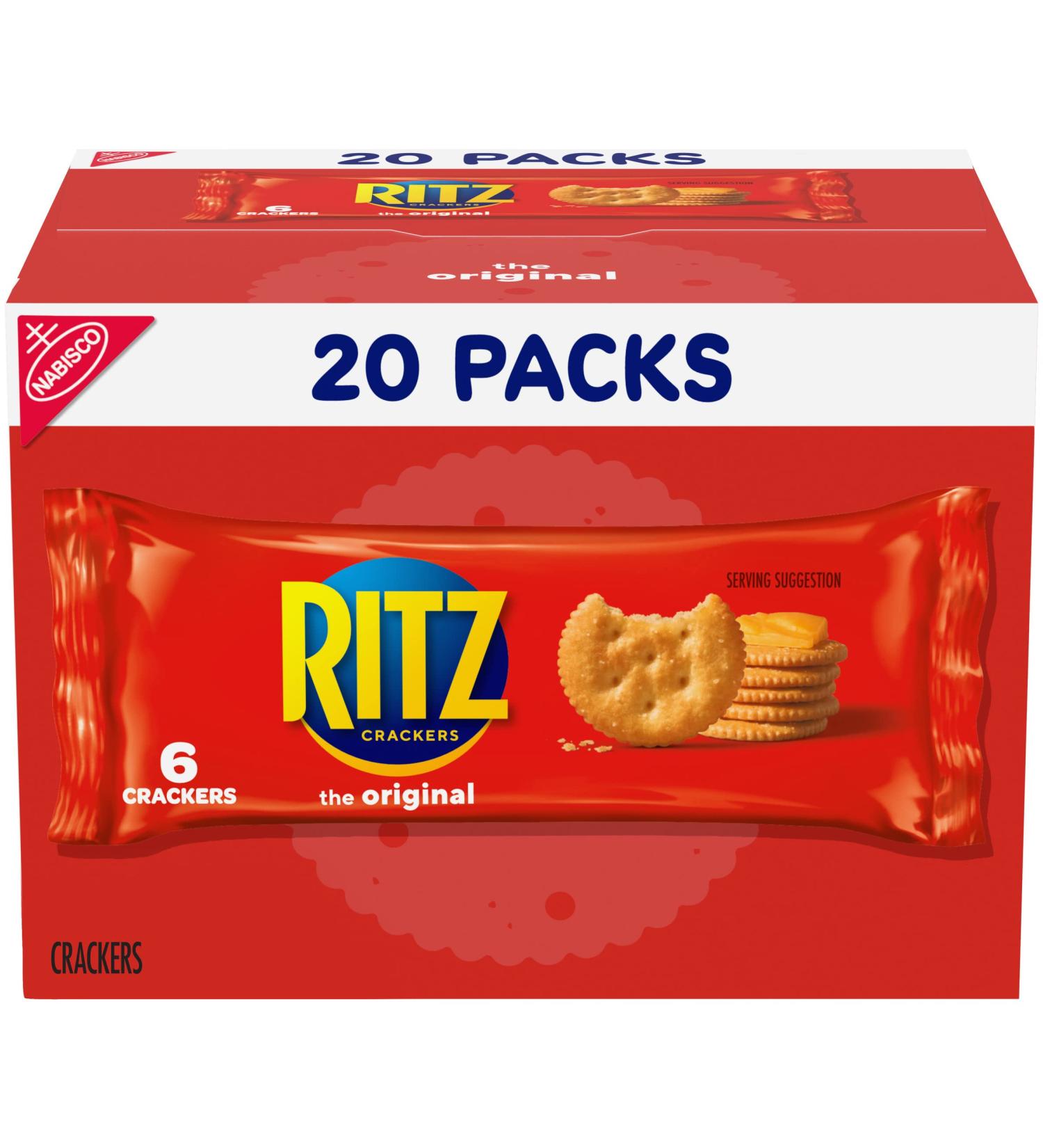 RITZ Original Crackers 20 Snack Packs - Delicious Snacking On-the-Go - Buy Online on GoSupps.com