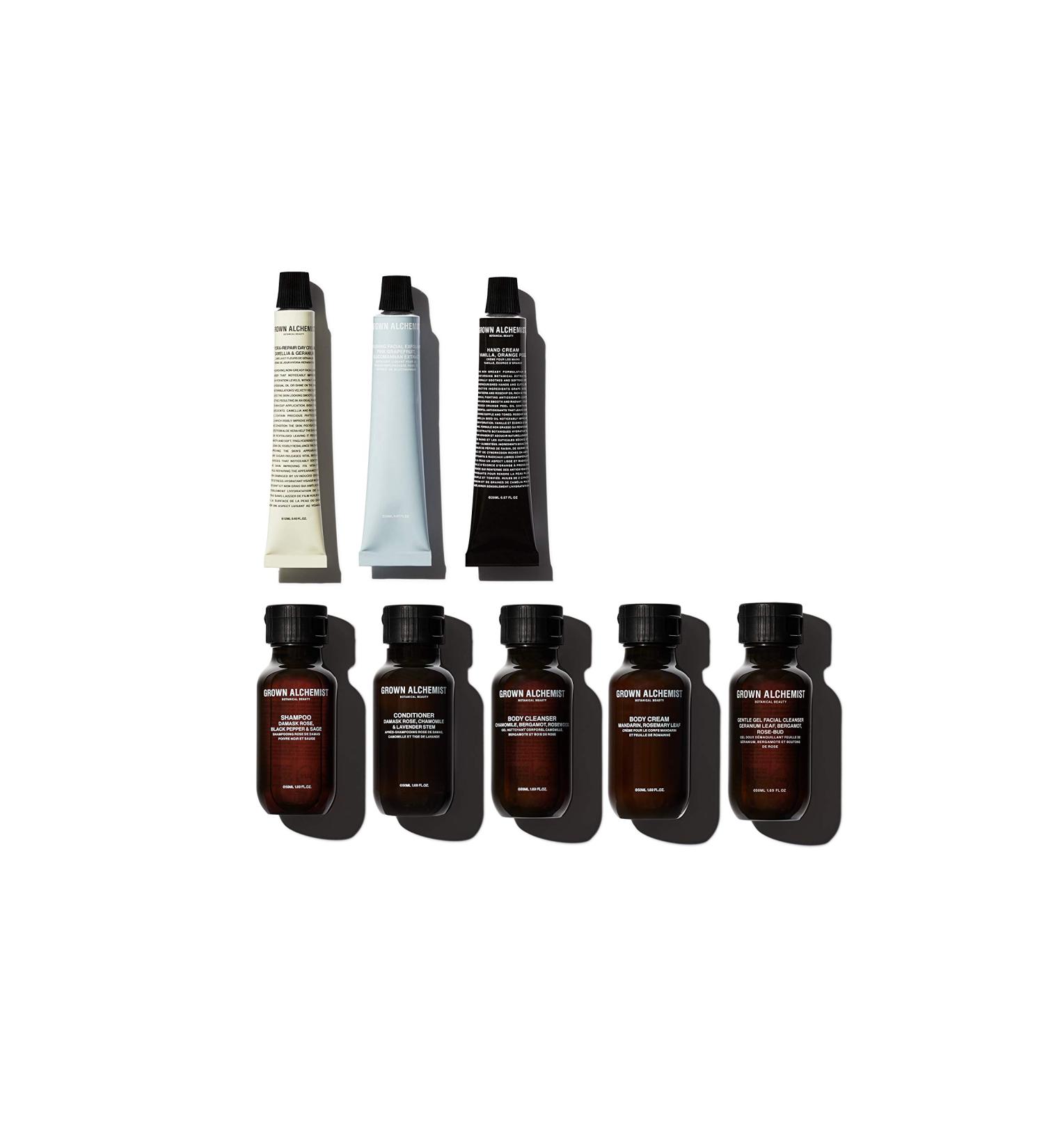 Grown Alchemist Women's Travel Kit 8 Mini Skincare & Bath Essentials Set | International Shipping Available - Buy Online on GoSupps.com