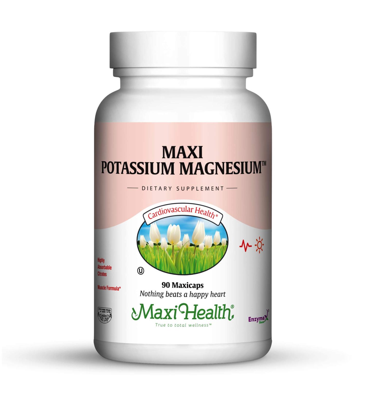 Maxi Health Potassium Magnesium Capsules - Energy & Heart Support Supplement - 90 count - Kosher - Buy Online on GoSupps.com