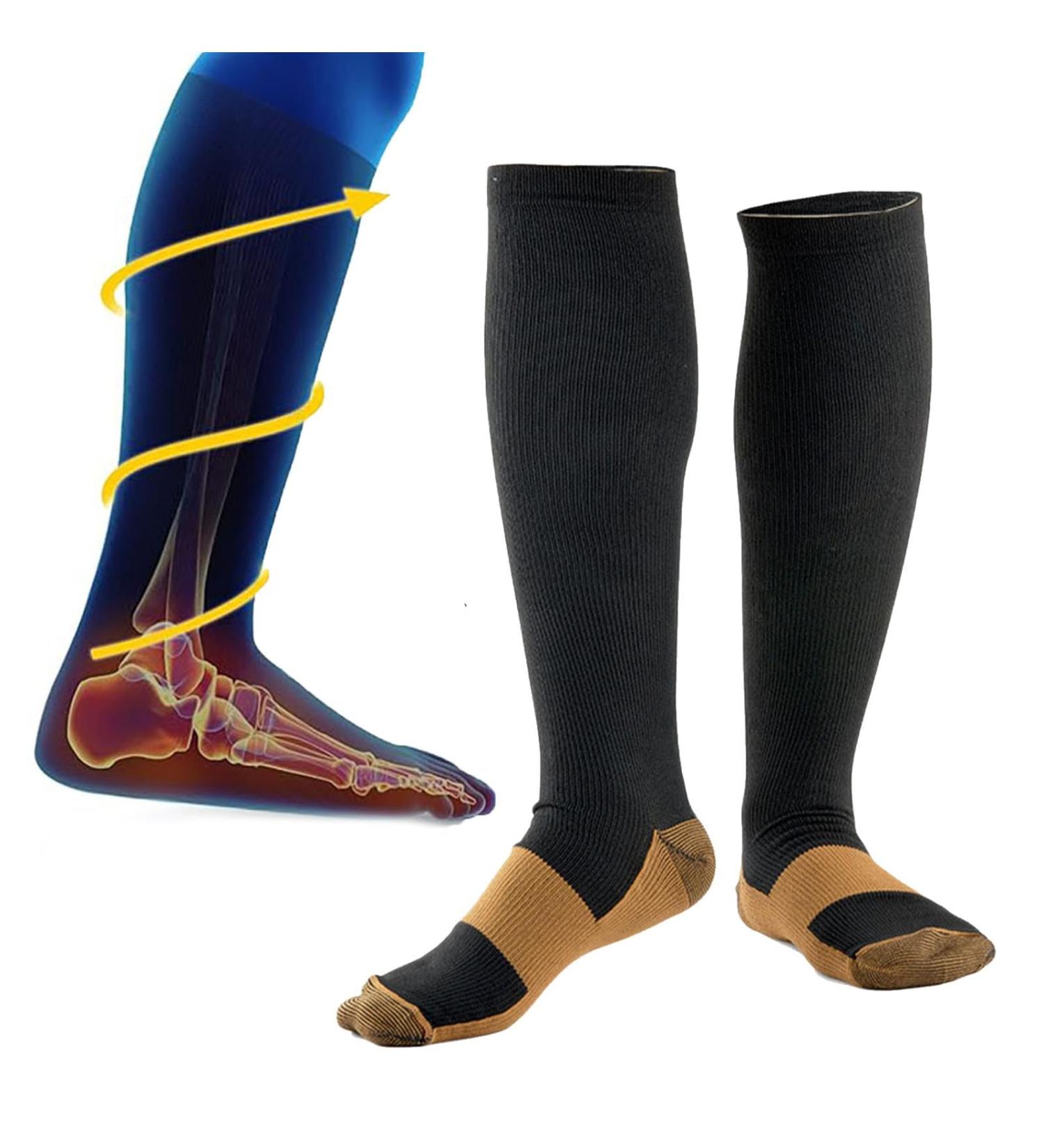 Fnaekier Compression Socks for Fitness | Calf Sports Socks with Weld Absorption | Ideal for Tennis Yoga | Comfortable Leg Compression Cuff - Black - Buy Online on GoSupps.com