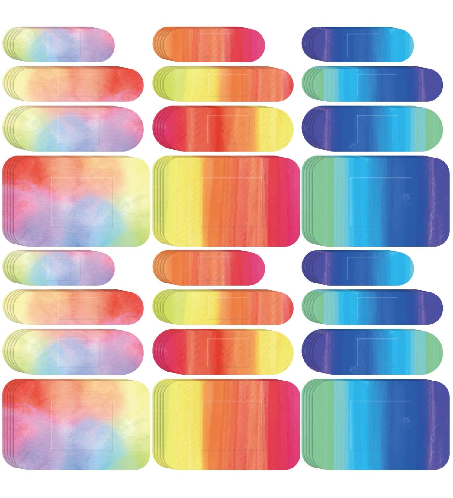 Lounsweer 240 Pcs Kids Tie Dye Adhesive Bandages - Variety Pack for Children - Waterproof, Breathable, and Cute - Ideal for Scrapes, Cuts, and Wound Care - 4 Sizes Included - Buy Online on GoSupps.com