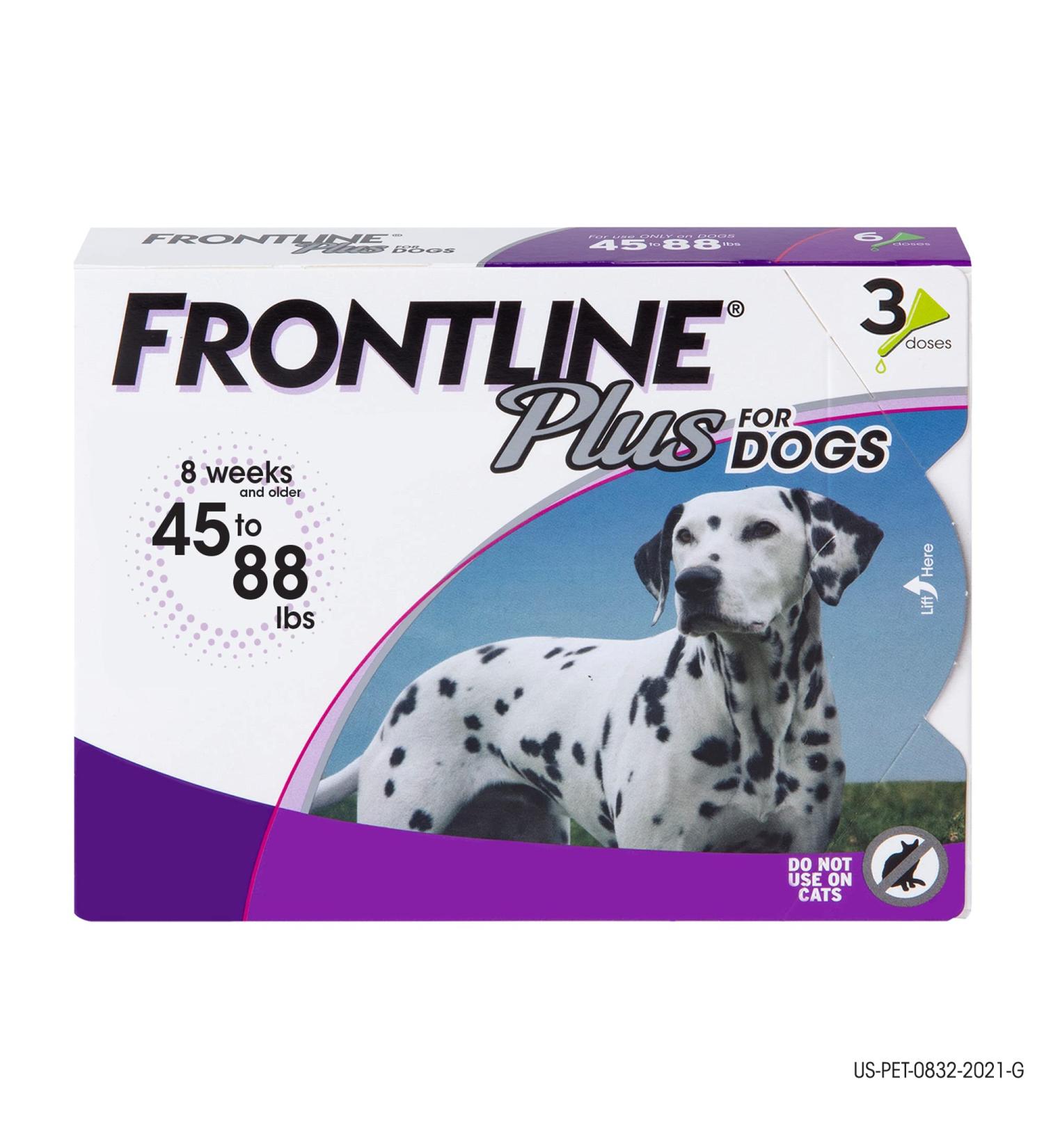 FRONTLINE Plus Flea & Tick Treatment for Large Dogs (45-88 lbs) - Effective Protection - Buy Online on GoSupps.com