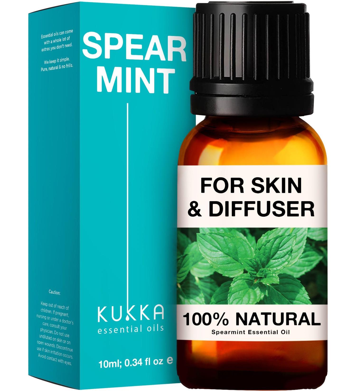 Kukka Spearmint Essential Oil - 100% Natural Aromatherapy for Skin Care, Bath Bombs, Soaps, and Candles - 10ml - Buy Online on GoSupps.com