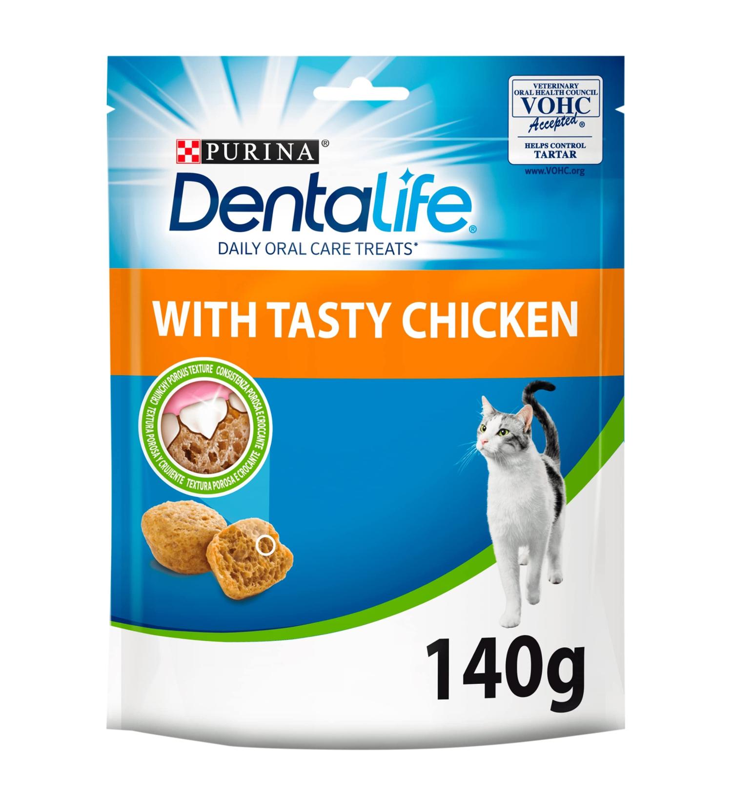 DENTALIFE Cat Dental Treats Chicken 140g Pack of 5 Cat- Chicken Flavour 140 g (Pack of 5) - Buy Online on GoSupps.com