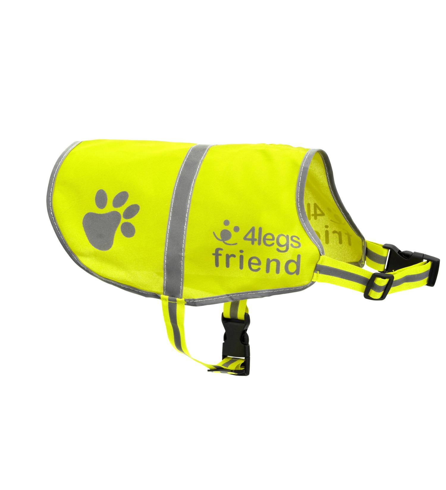 Yellow Dog Safety Reflective Lightweight Vest with Leash Hole - High Visibility for All Sizes | Snap Lock Buckle Ideal for Day & Night Outdoor Activities Keep Your Dog Safe! - Buy Online on GoSupps.com