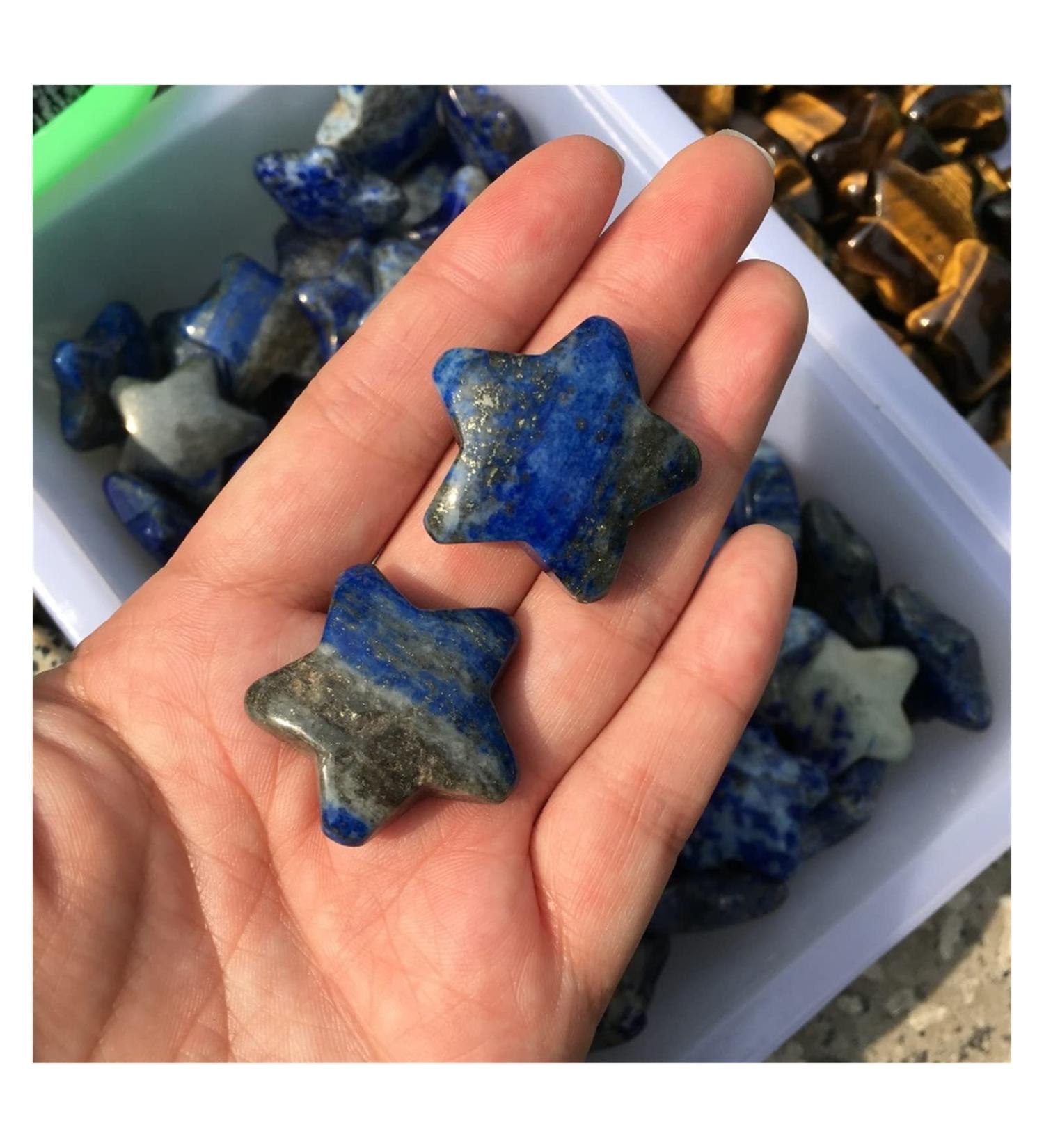 2pcs Natural Lapis Lazuli Crystal Gemstone Star Polished Quartz Crystal Star As Gift Crafts Decoration Natural Luster