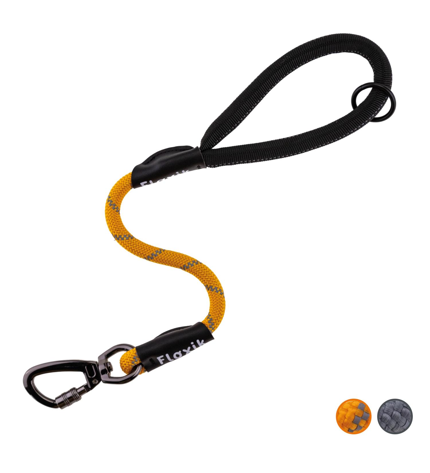 Floxik Short Guide for Dogs - 12mm Reflective Climbing Rope Leash | Ideal for Leash Training & Free-Range Activities | Bright Orange - Buy Online on GoSupps.com