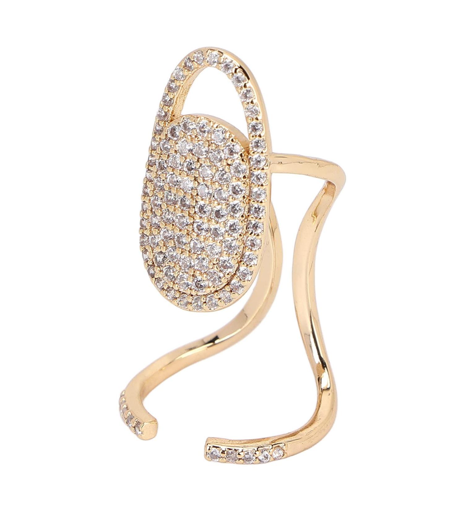 Nail nart Decoration Rhinestone Fingernail Rings Fingernail Ring Nail ring finger Decoration Nail Cover Rings Finger Decoration Rings for Parties Ring Jewelry Gift (Golden) - Buy Online on GoSupps.com