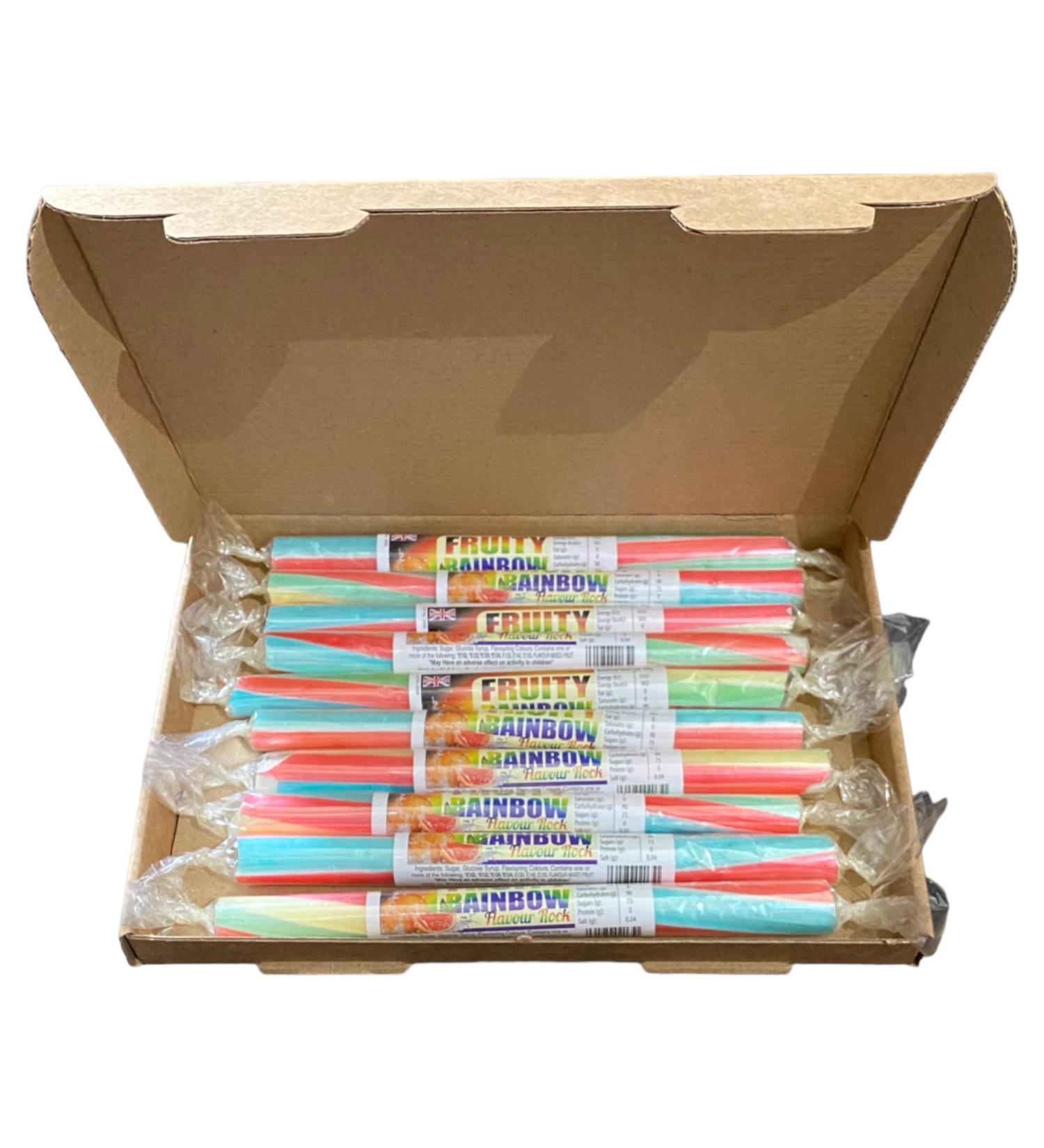 10 X Fruit Rainbow Gift Box Rock Sticks Handmade Traditional Rainbow Classic Sweets Retro Seaside Gift Wholesale Confectionery - Buy Online on GoSupps.com