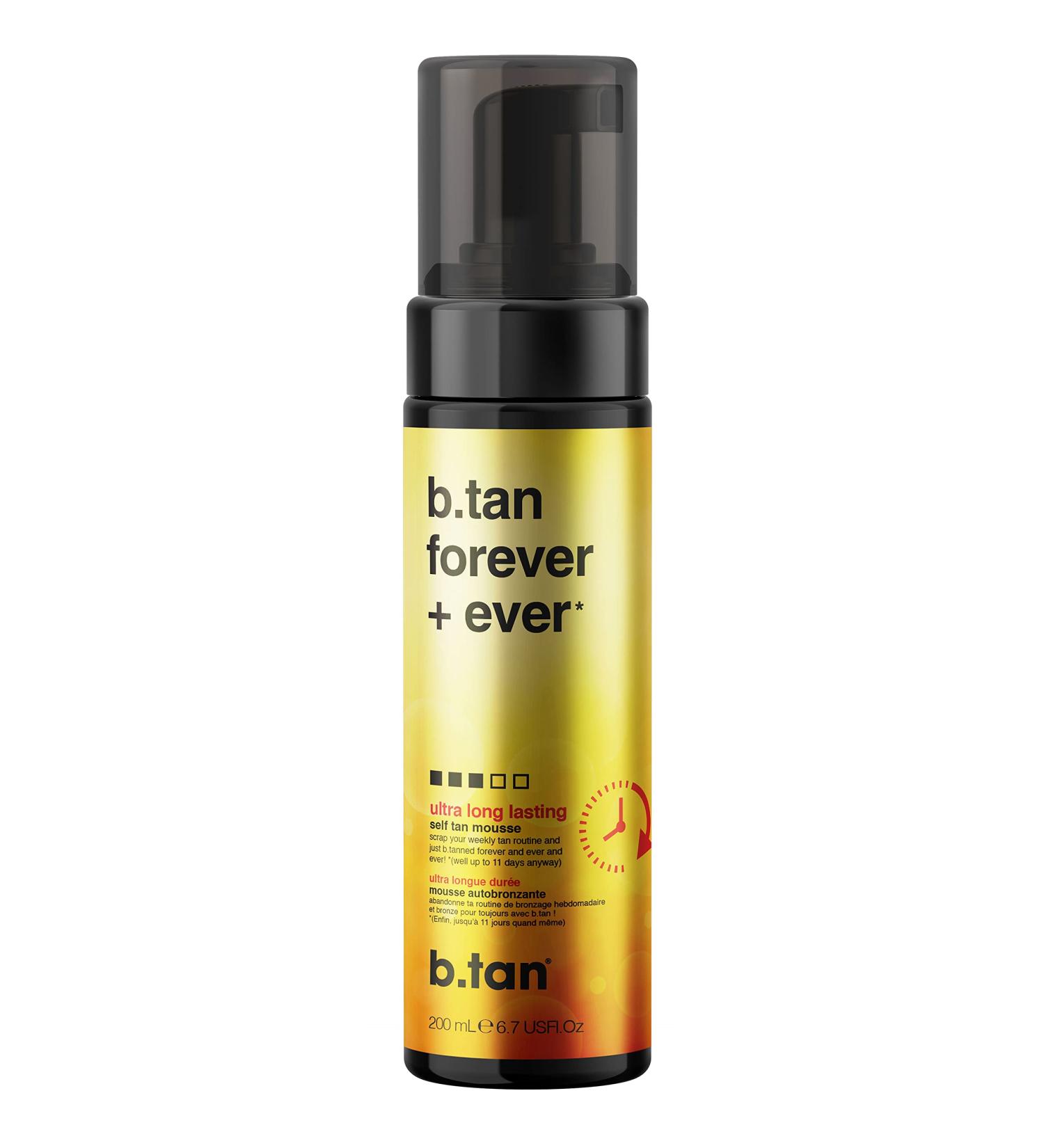b.tan Forever & Ever Ultra Long Lasting Self Tanner | Up to 11 Days of Fast Self Tanning | 1 Hour Sunless Tanner Mousse | Vegan & Cruelty Free - 6.7 Fl Oz - Buy Online on GoSupps.com