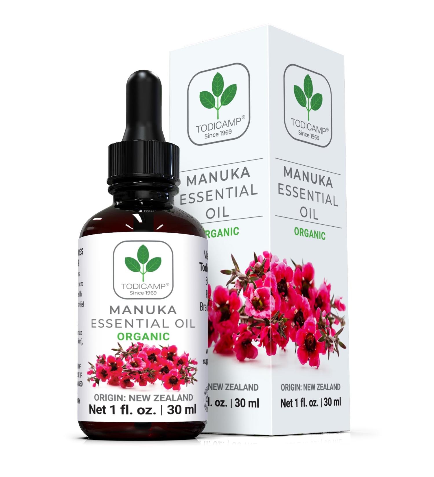 TODICAMP 100% Pure Manuka Oil from New Zealand | Therapeutic-Grade Essential Oil for Wound Care, Skin Soothing, Nail & Scalp Health | Undiluted, Cold-Pressed Manuka for Face, Hair & Body - Buy Online on GoSupps.com