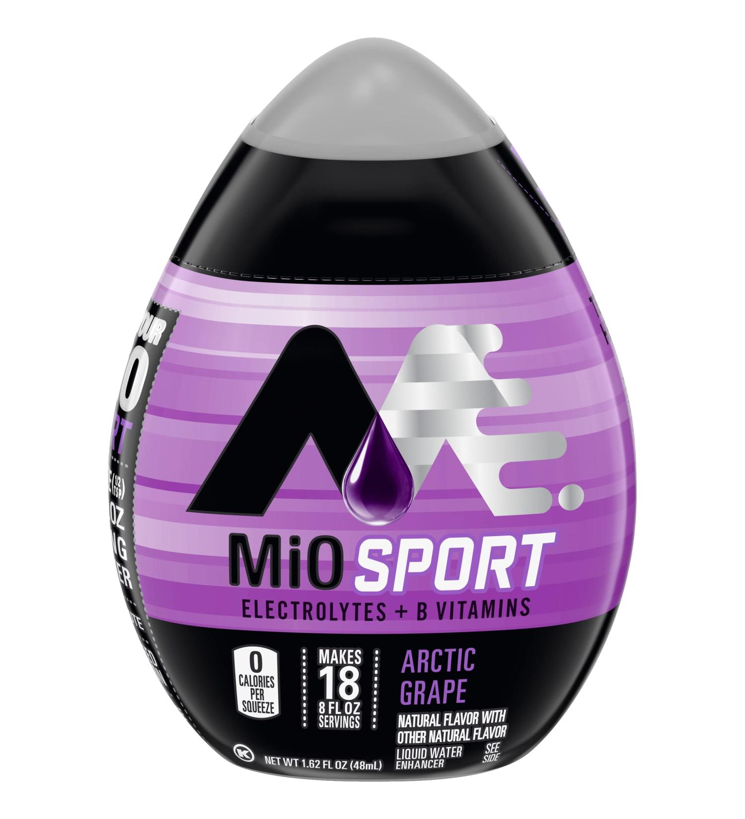Mio Sport Liquid Water Enhancer Arctic Grape 1.62oz 12-Pack - Grape Flavored Water Enhancer - Pack of 12 - Buy Online on GoSupps.com