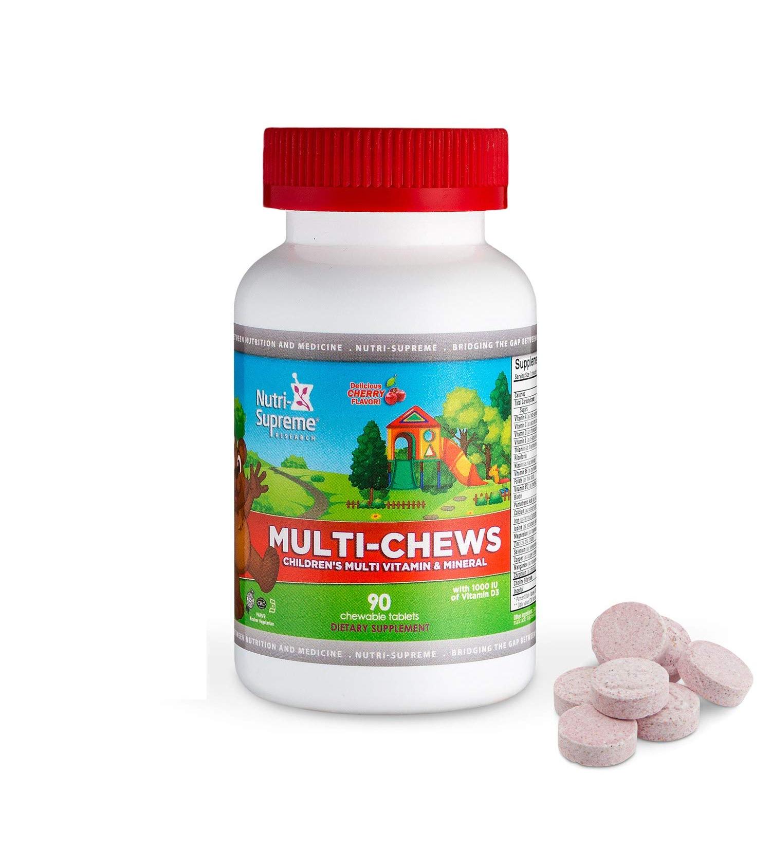 Delicious Kids Multivitamin 90 Vegetarian Gummies Complete Children s Supplement with Essential Vitamins and Minerals - Vitamin A B C D3 Calcium Iron Folic Acid Zinc Cherry Flavor - Buy Online on GoSupps.com