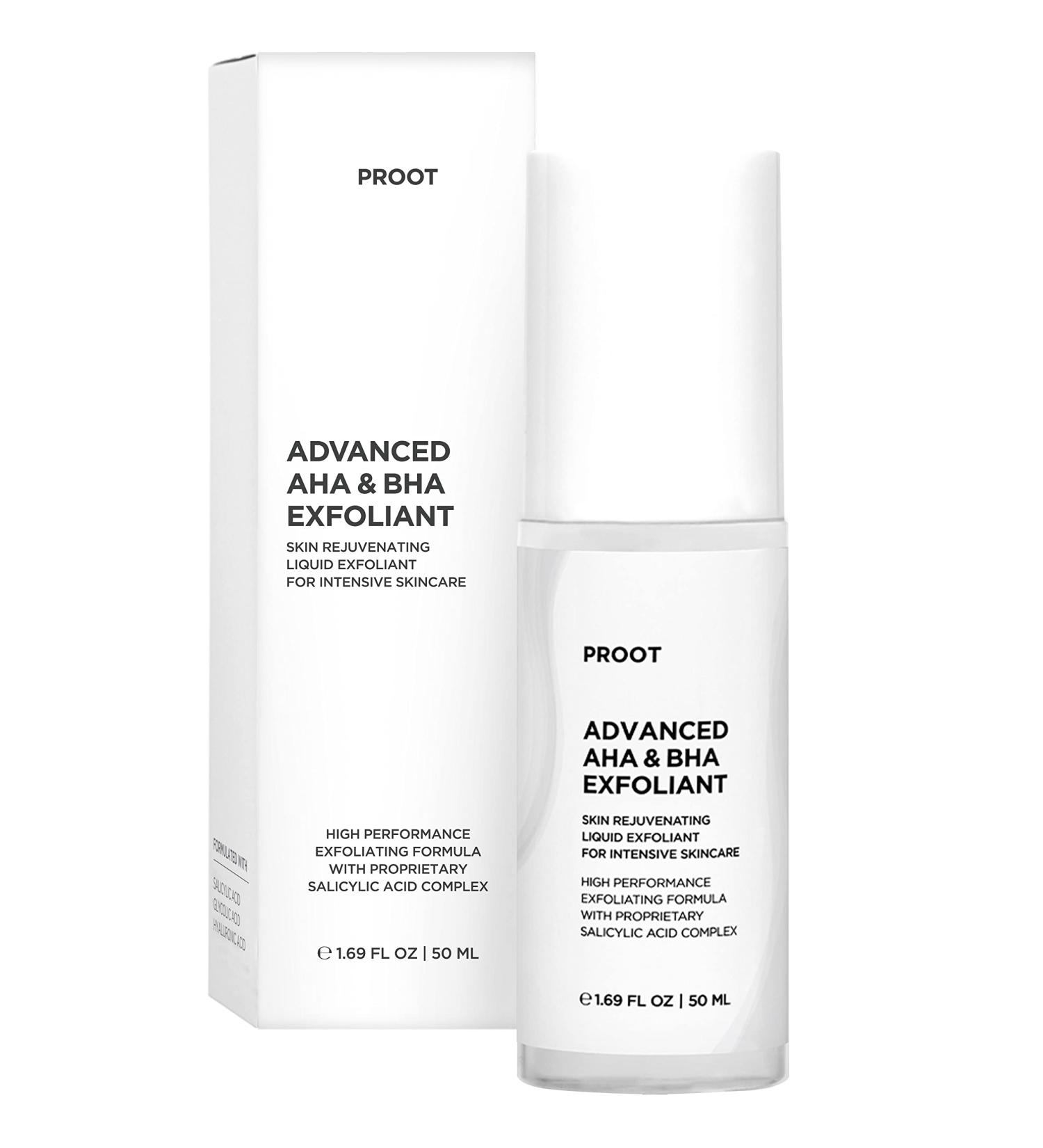 AHA BHA Exfoliant for Face - Peeling Solution with Salicylic Acid Glycolic Acid & Hyaluronic Acid | Natural Skin Rejuvenator | All Skin Types | 1.69 fl oz - Buy Online on GoSupps.com