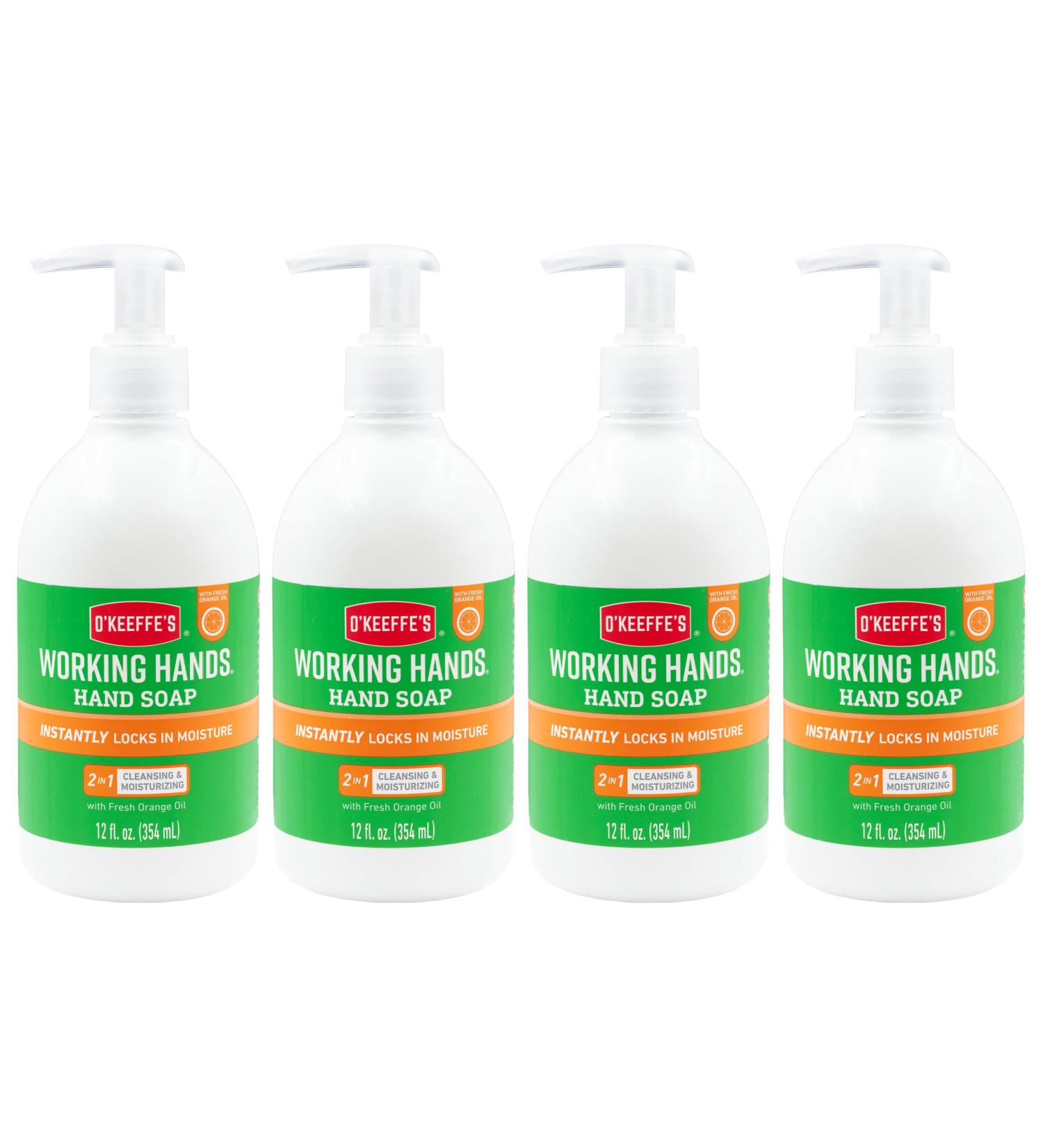 O'Keeffe's Working Hands Moisturizing Hand Soap - Fresh Orange Oil - 12oz Pump (4 Pack) - Buy Online on GoSupps.com