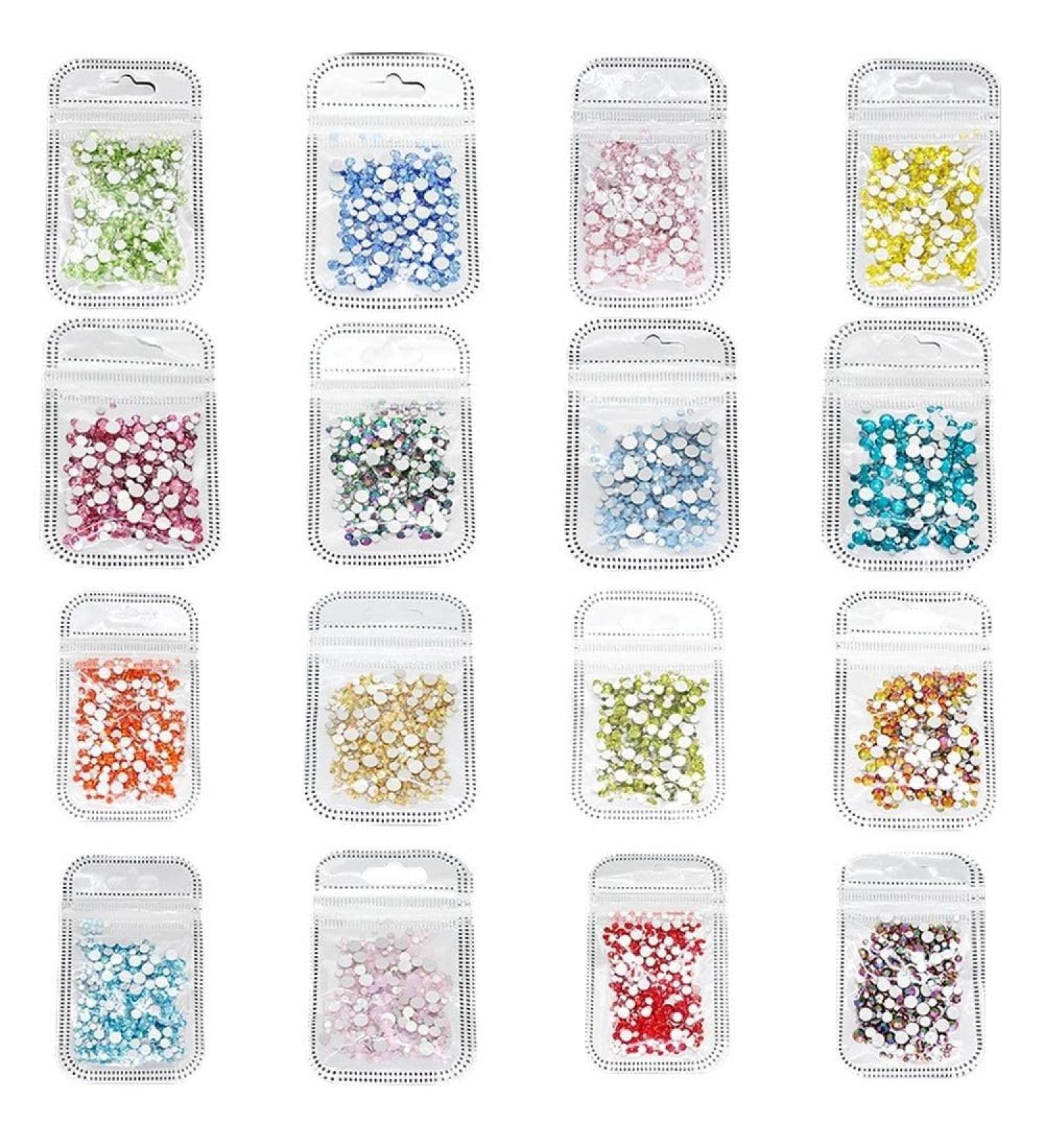 400p ss6-ss20 mixed 46-colors No Hotfix Flatback crystal Rhinestone diamant Nail Art Gems glitter glass stone cards making Beads - Buy Online on GoSupps.com