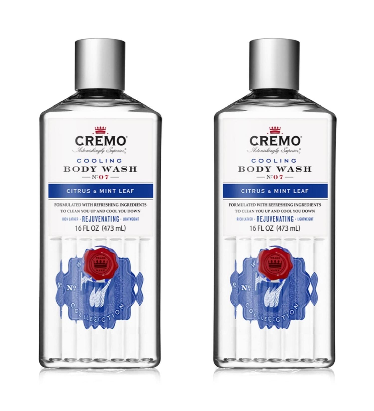 Cremo Cooling Citrus and Mint Leaf Body Wash 16 Fl Oz (2-Pack) - Buy Online on GoSupps.com