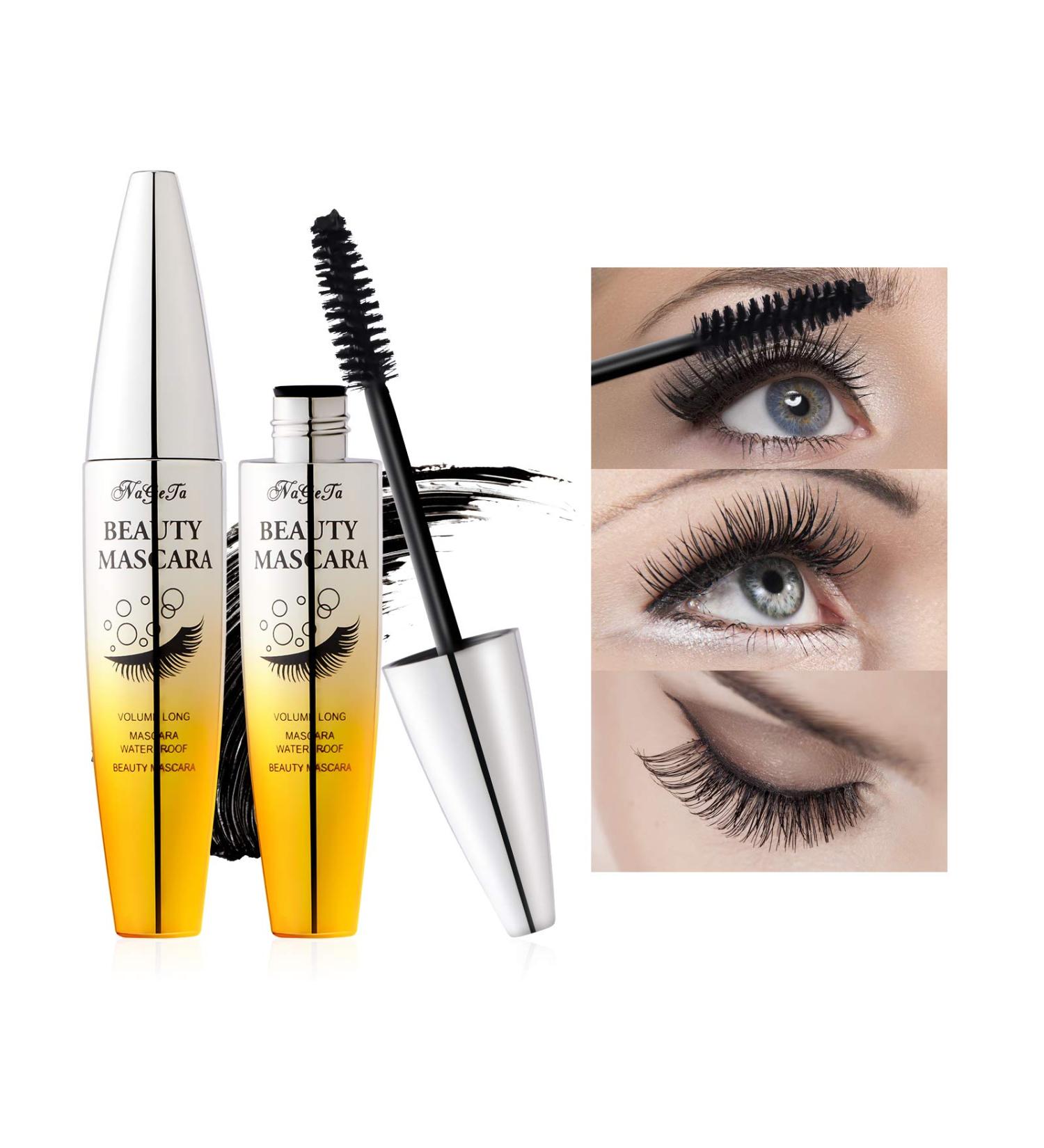 Mimore Mascara 4D Silk Fiber Eyelashes Waterproof Mascara Black Luxuriously Longer Thicker & Volumizing Lashes Advanced Smudge-Proof Formula Mascara (Black) - Buy Online on GoSupps.com